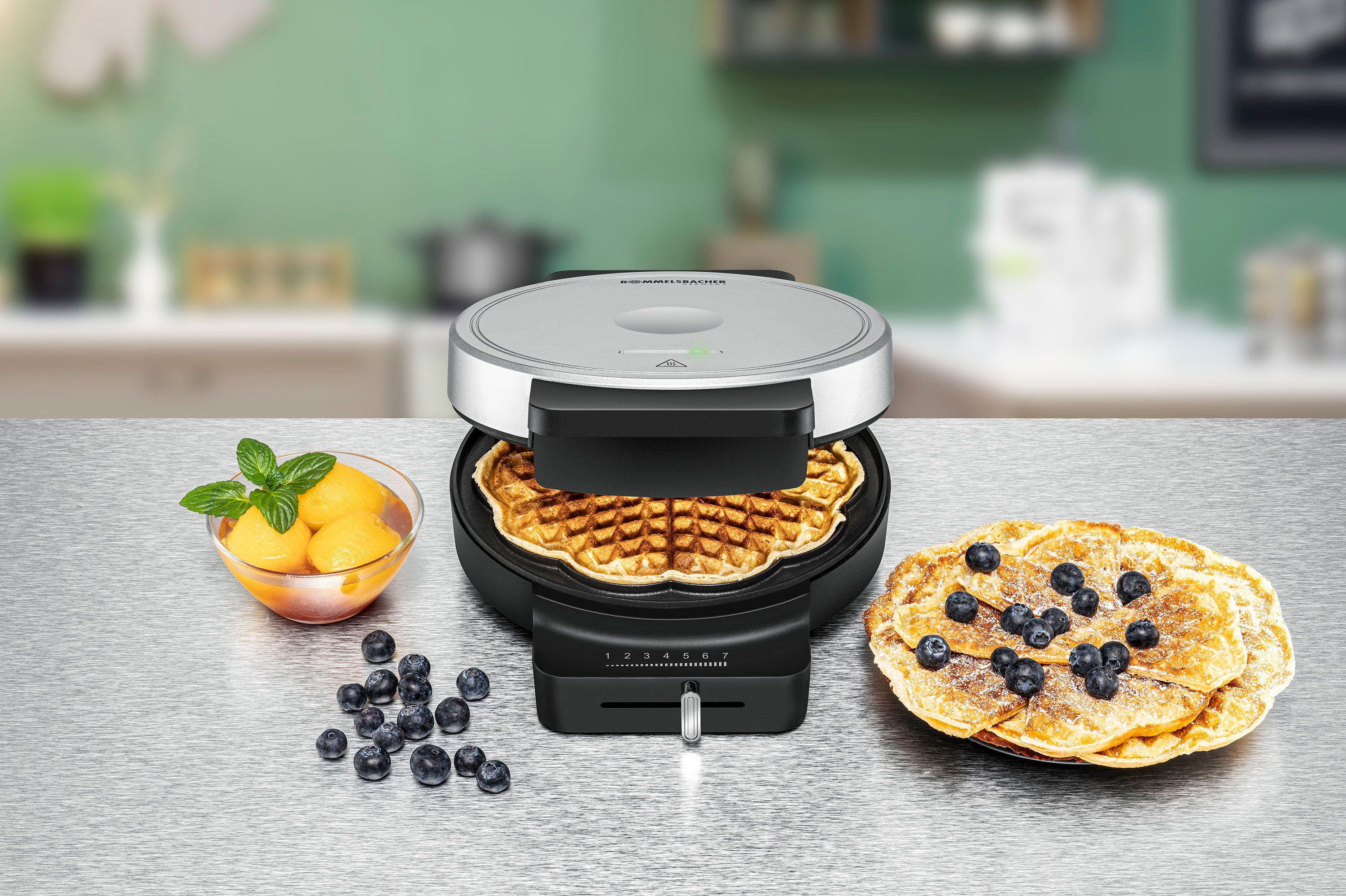 Rommelsbacher Wafelijzer WA 850 Hartmodel à 17,5 cm Ø, traploze temperatuurregeling