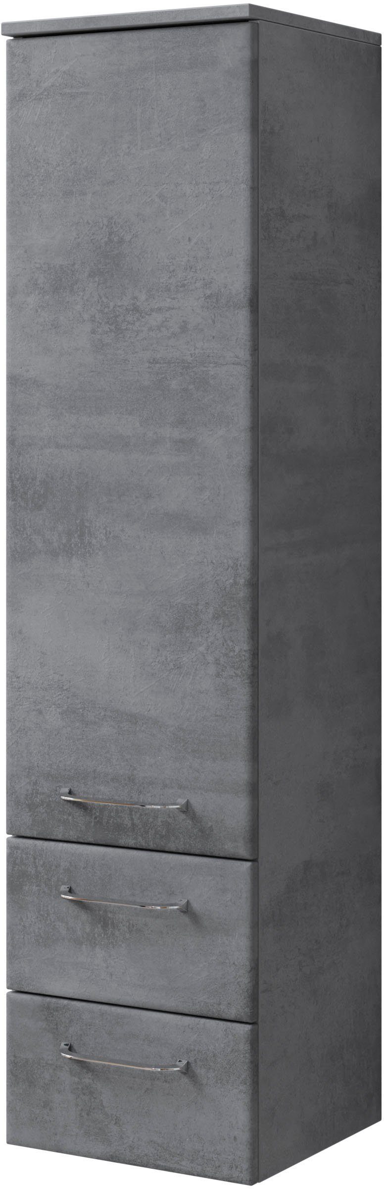 Saphir Halfhoge kast Quickset 945 badkamermeubel 35 cm breed, 1 deur, 2 laden Badkamer-halfhoge kast inclusief deurdemper, grepen in glanzend chroom