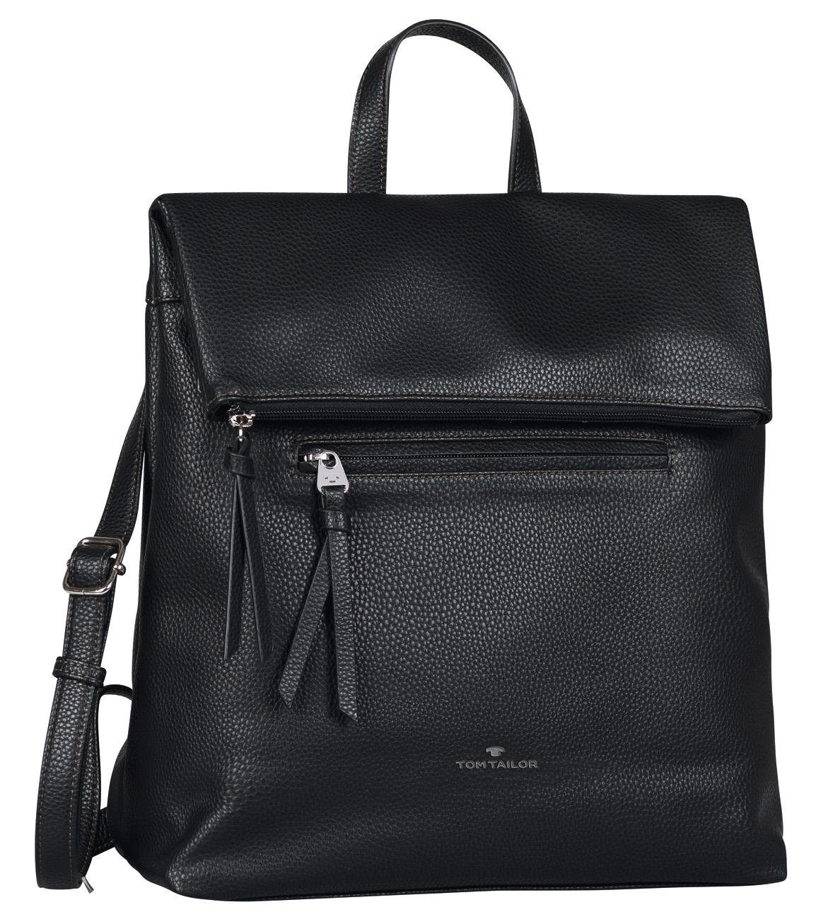 Tom Tailor Rugzak TINNA een perfecte allrounder, sportief en modern met functionele details dames rugzakken zwart