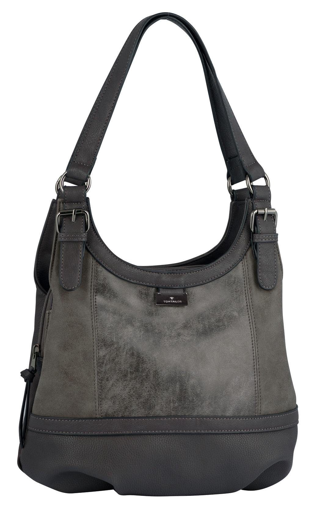 Tom Tailor Shopper Juna met vlotte siergespen dames shoppers grijs