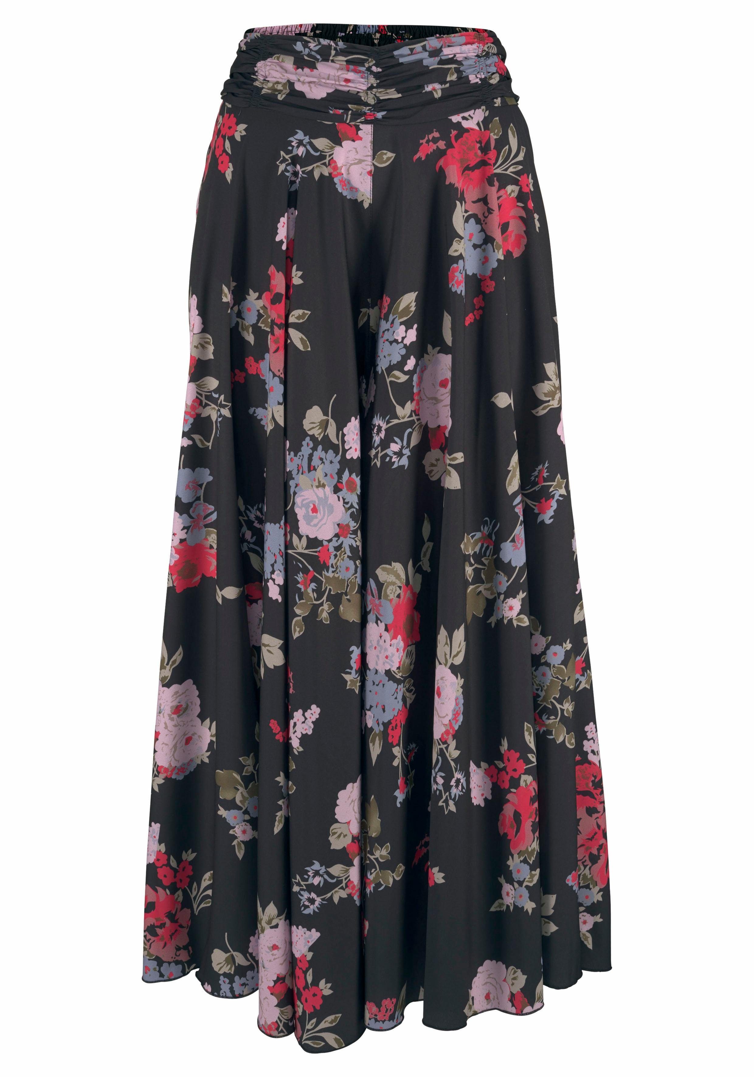 Lascana Broekrok met bloemenprint, culotte stijl, extra wijde pijpen
