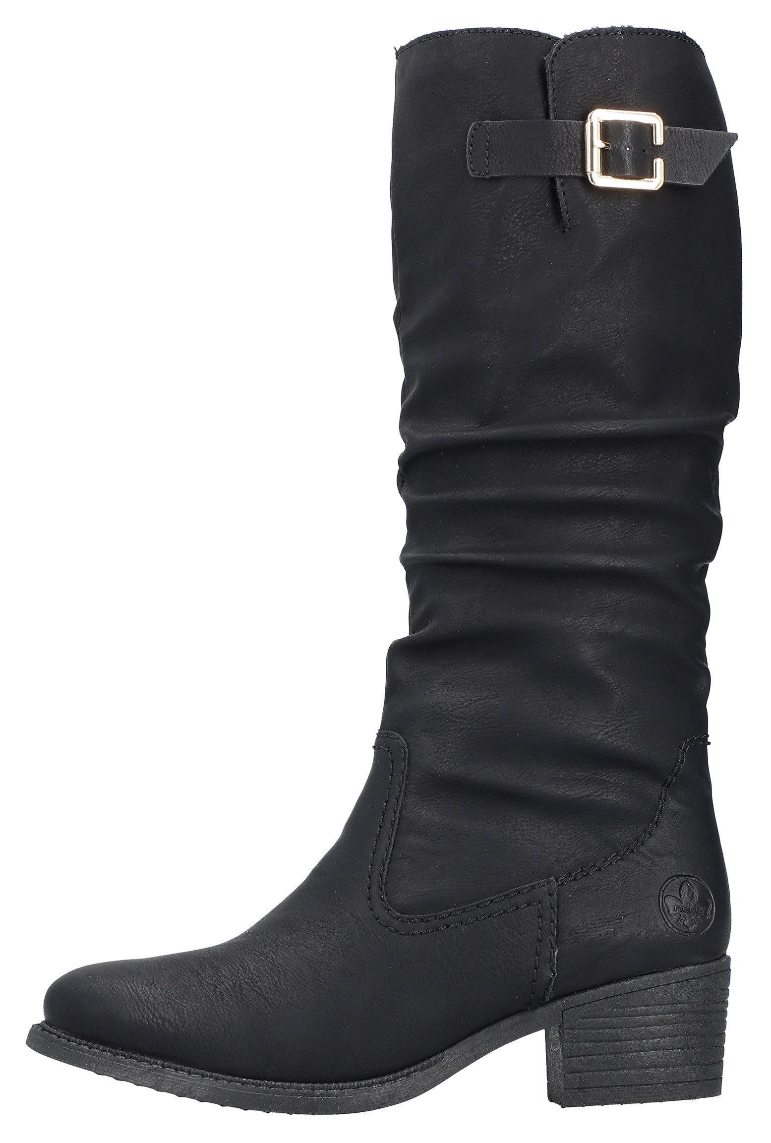 Rieker Winterlaarzen , lange laarzen, blokhak, binnenrits, slouchy schacht