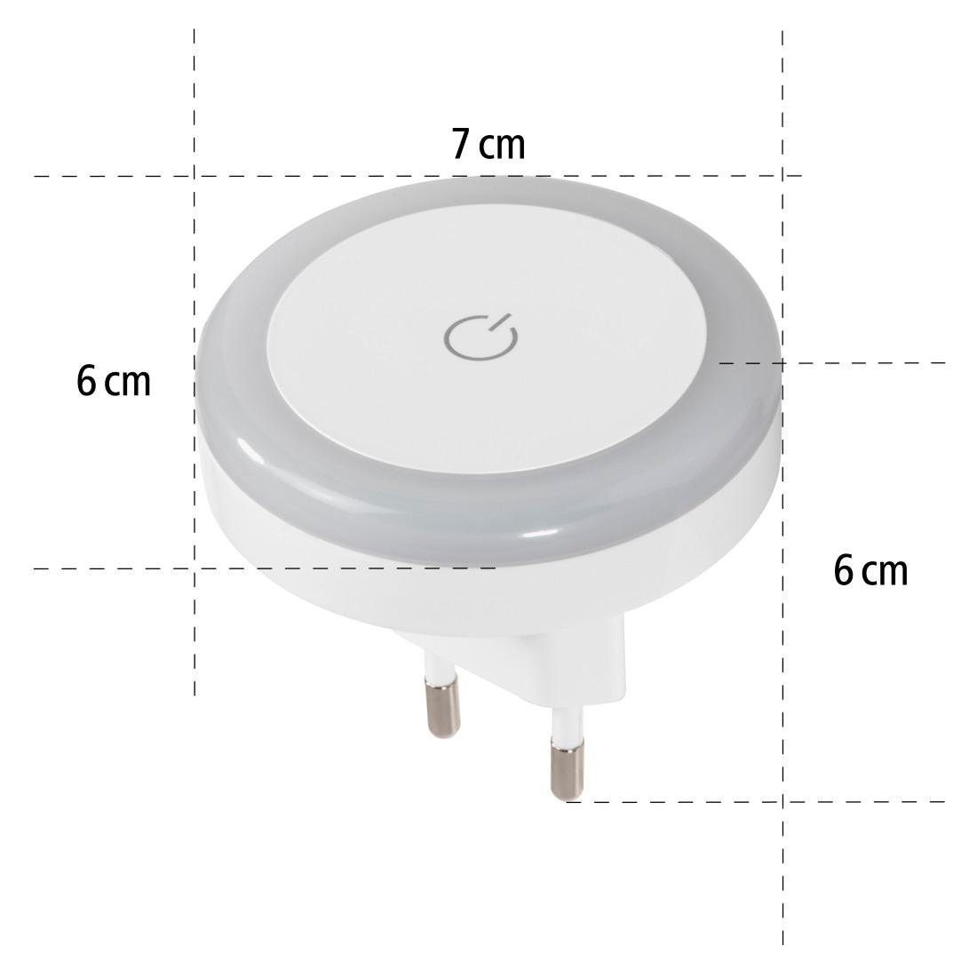 Hama Led-nachtlampje Nachtlamp stopcontact met touch sensor, warm wit, energiebesparend