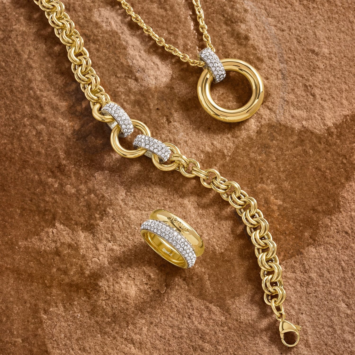 Joop! Ring 2039844/-45/-46 met zirkoon (synthetisch)