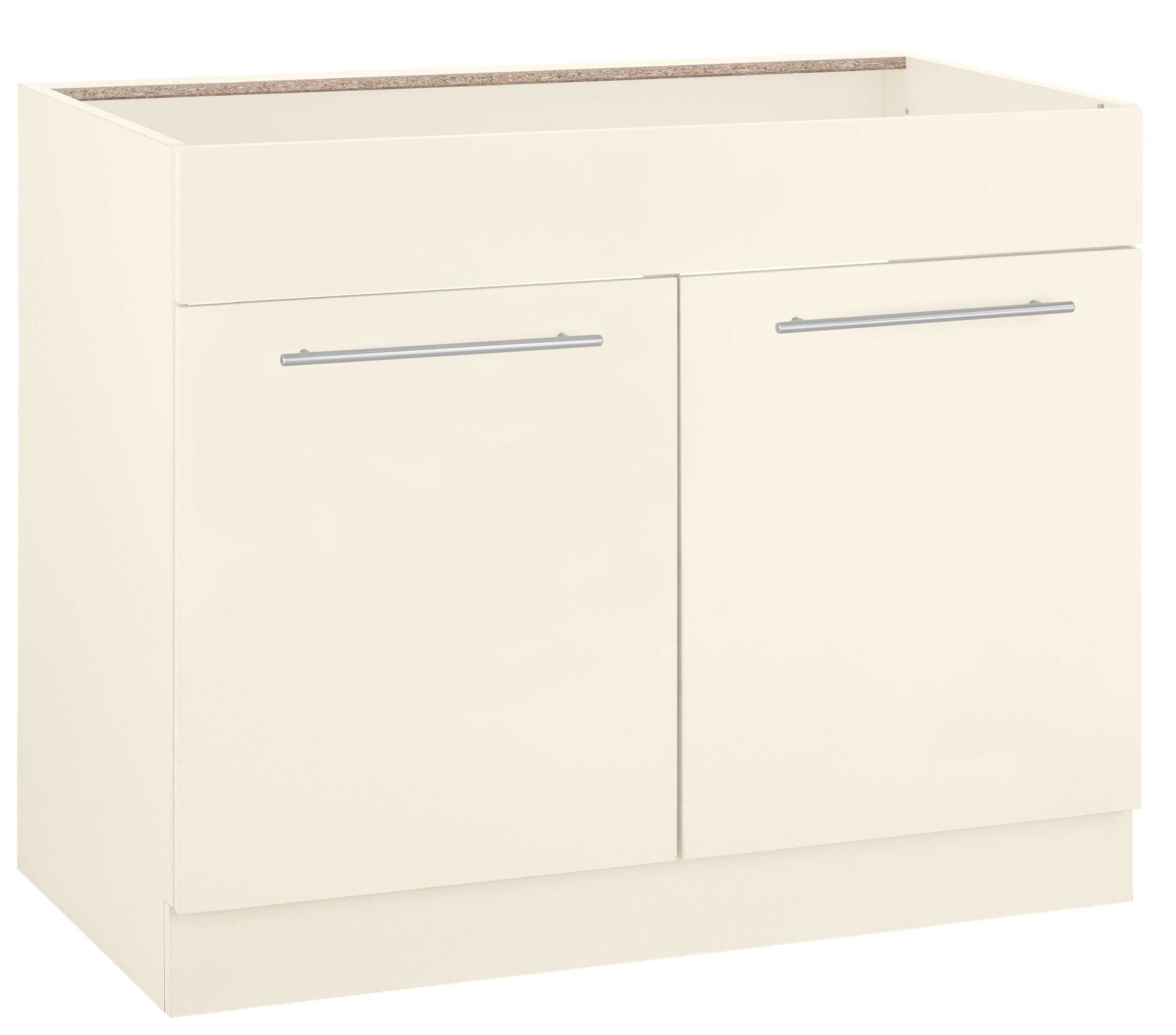 wiho Küchen Gootsteenkast Flexi2 Breedte 100 cm gootsteenkasten beige