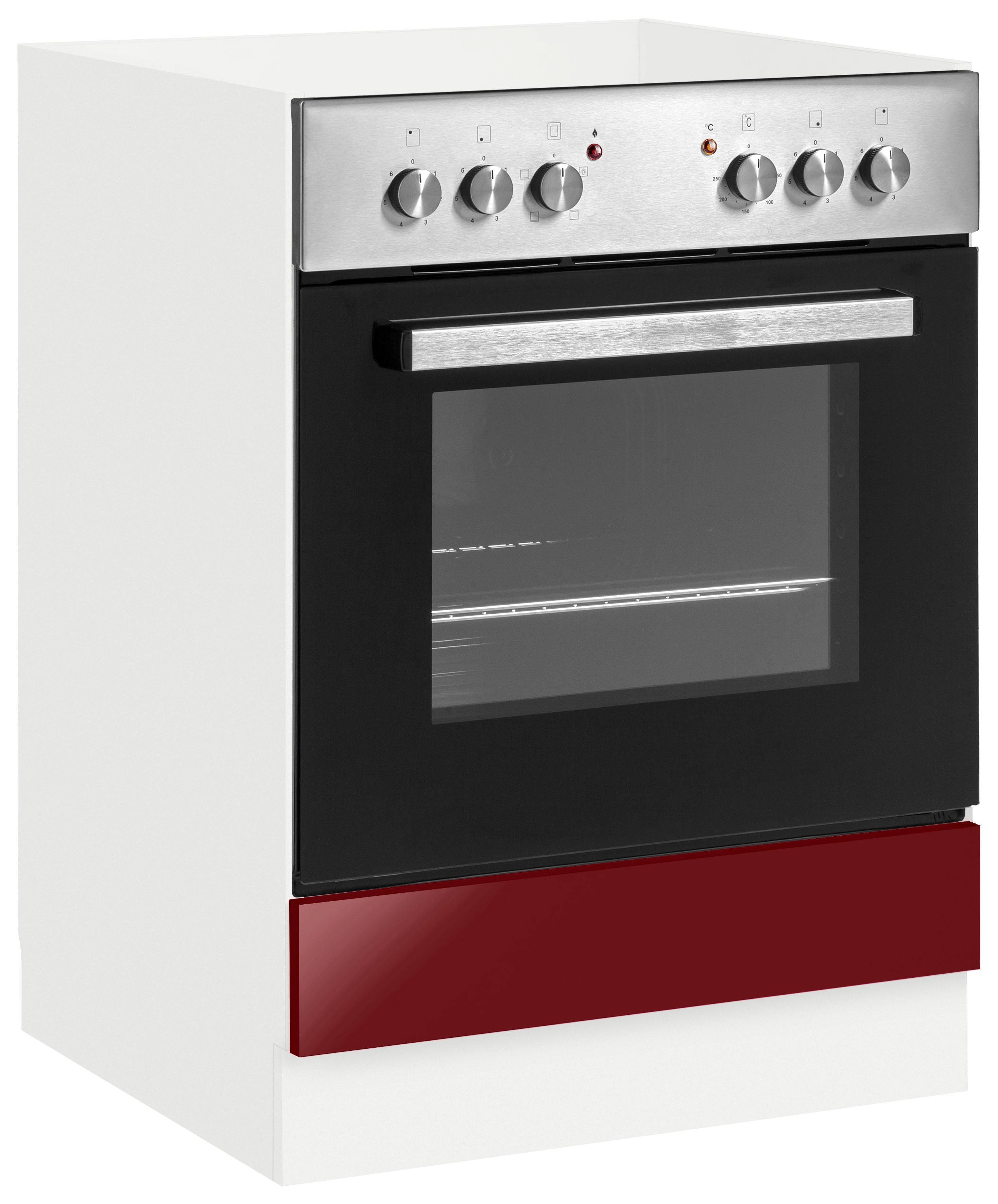wiho Küchen Ombouwkast voor oven Flexi2 ombouwkasten rood