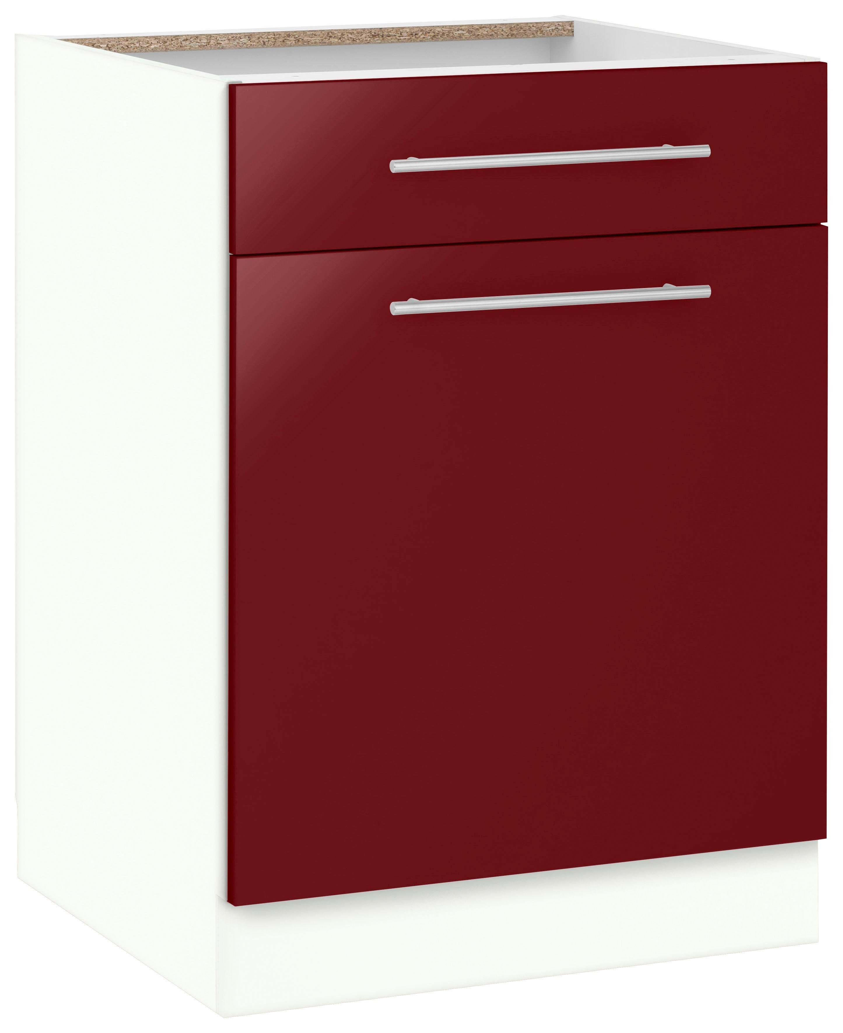 wiho Küchen Onderkast Flexi2 Breedte 60 cm onderkasten rood
