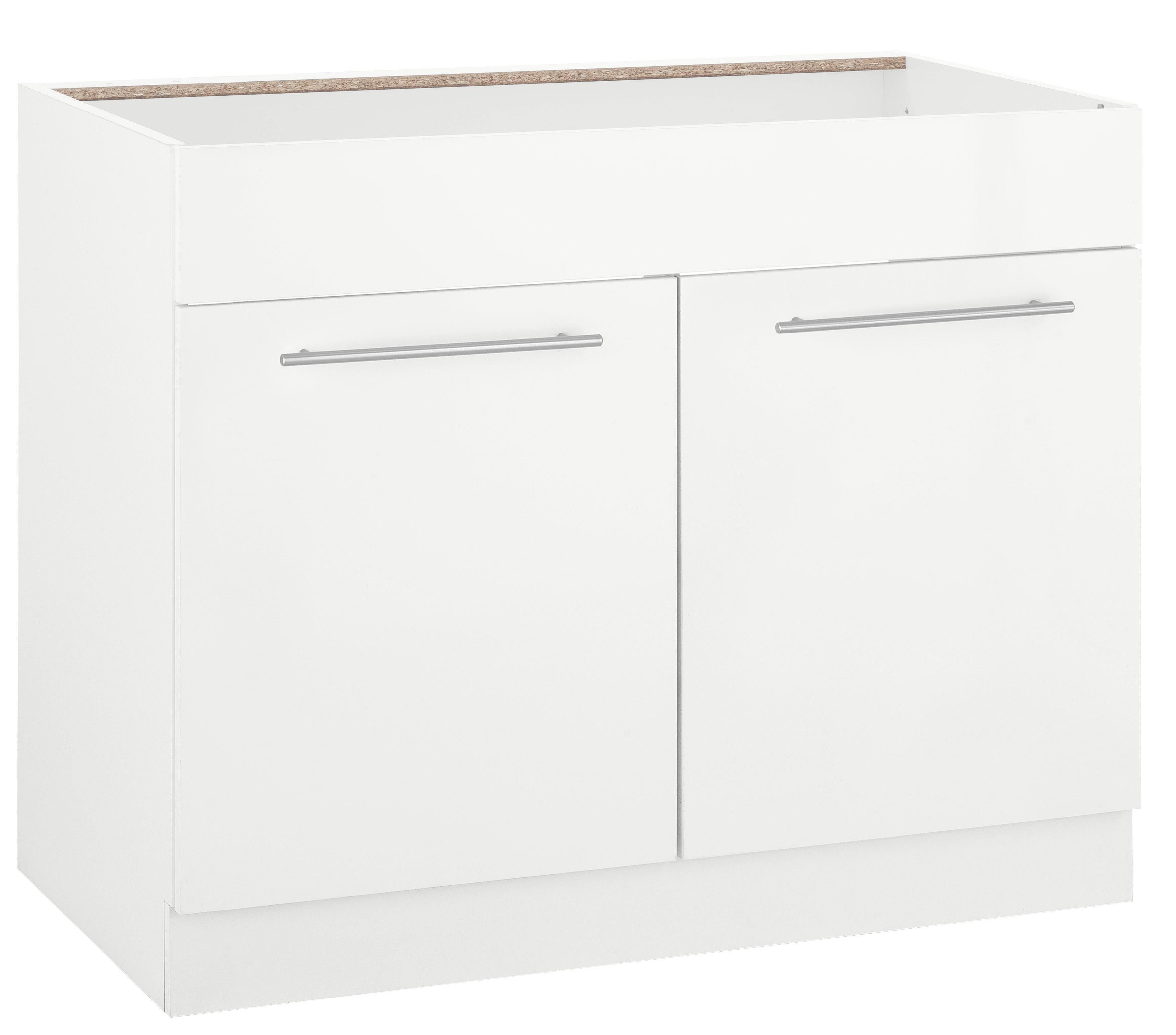 wiho Küchen Gootsteenkast Flexi2 Breedte 100 cm gootsteenkasten wit