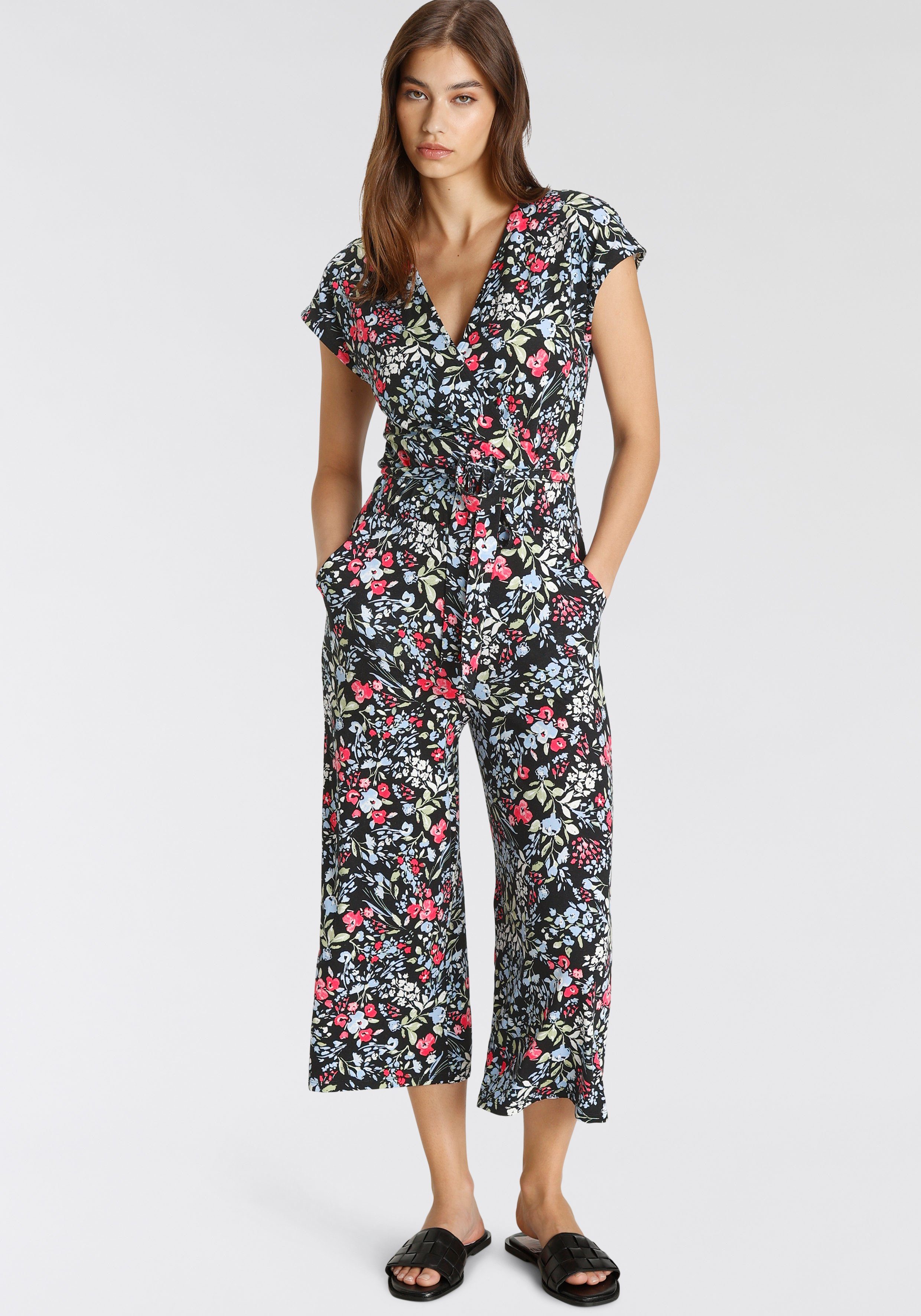 Tamaris Jumpsuit in culotte-stijl met een bindceintuur