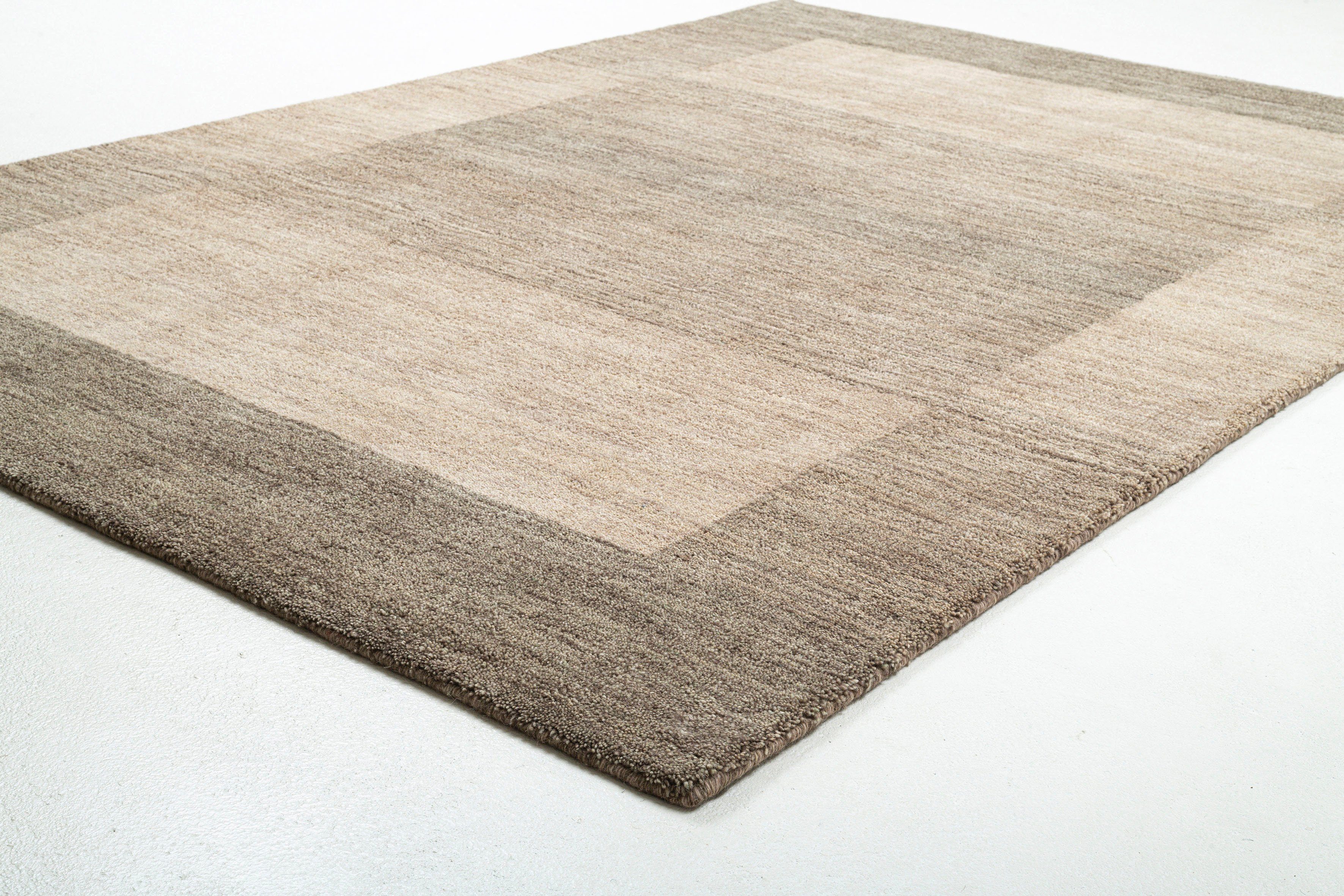 THEKO Wollen kleed Gabbeh super, Handgeweven vloerkleed, randdessin, zuivere wol, met de hand geweven