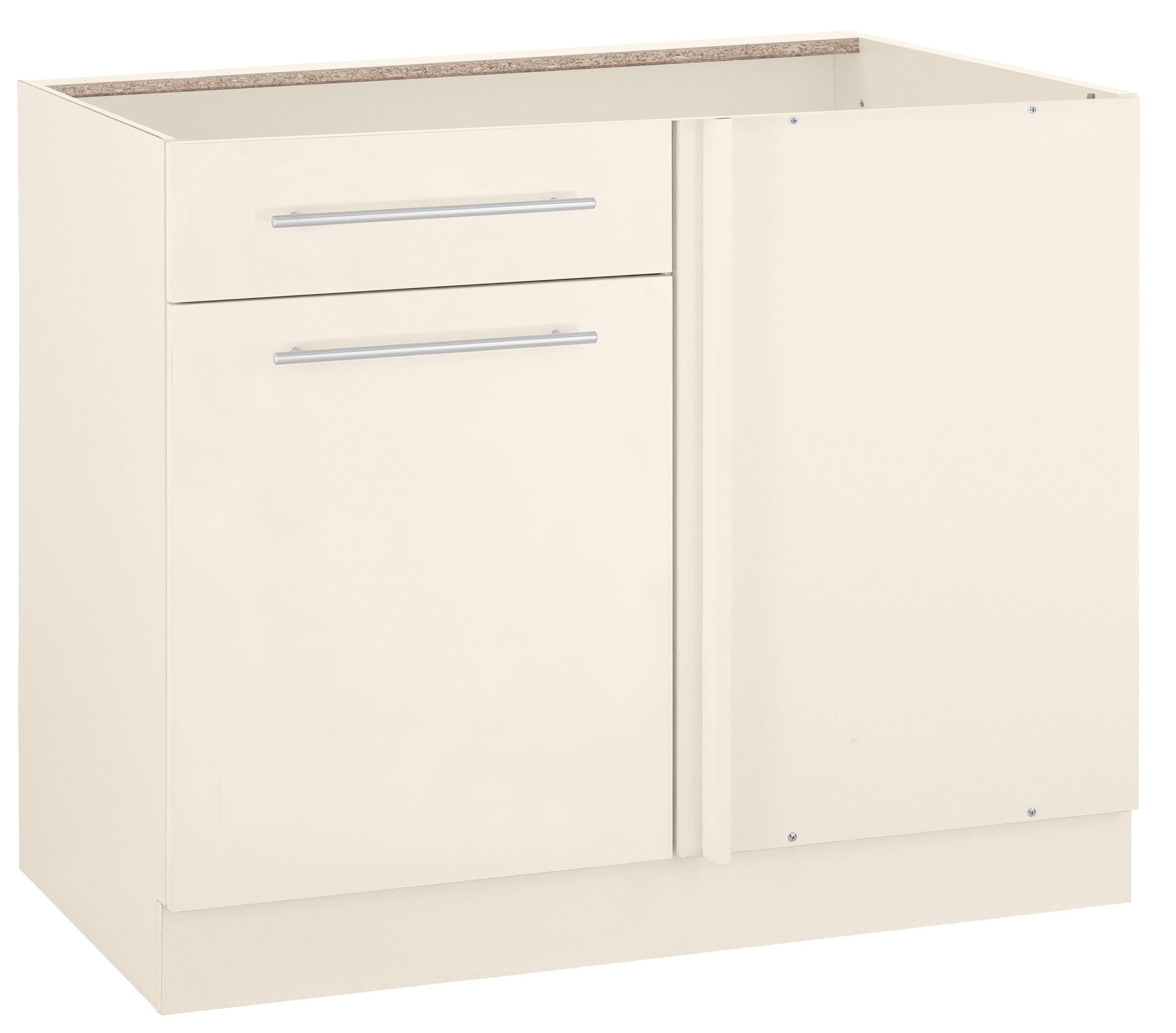 wiho Küchen Hoekonderkast Flexi2 Breedte 100 cm, ontwerpafmeting 110 cm, zonder werkblad onderkasten beige