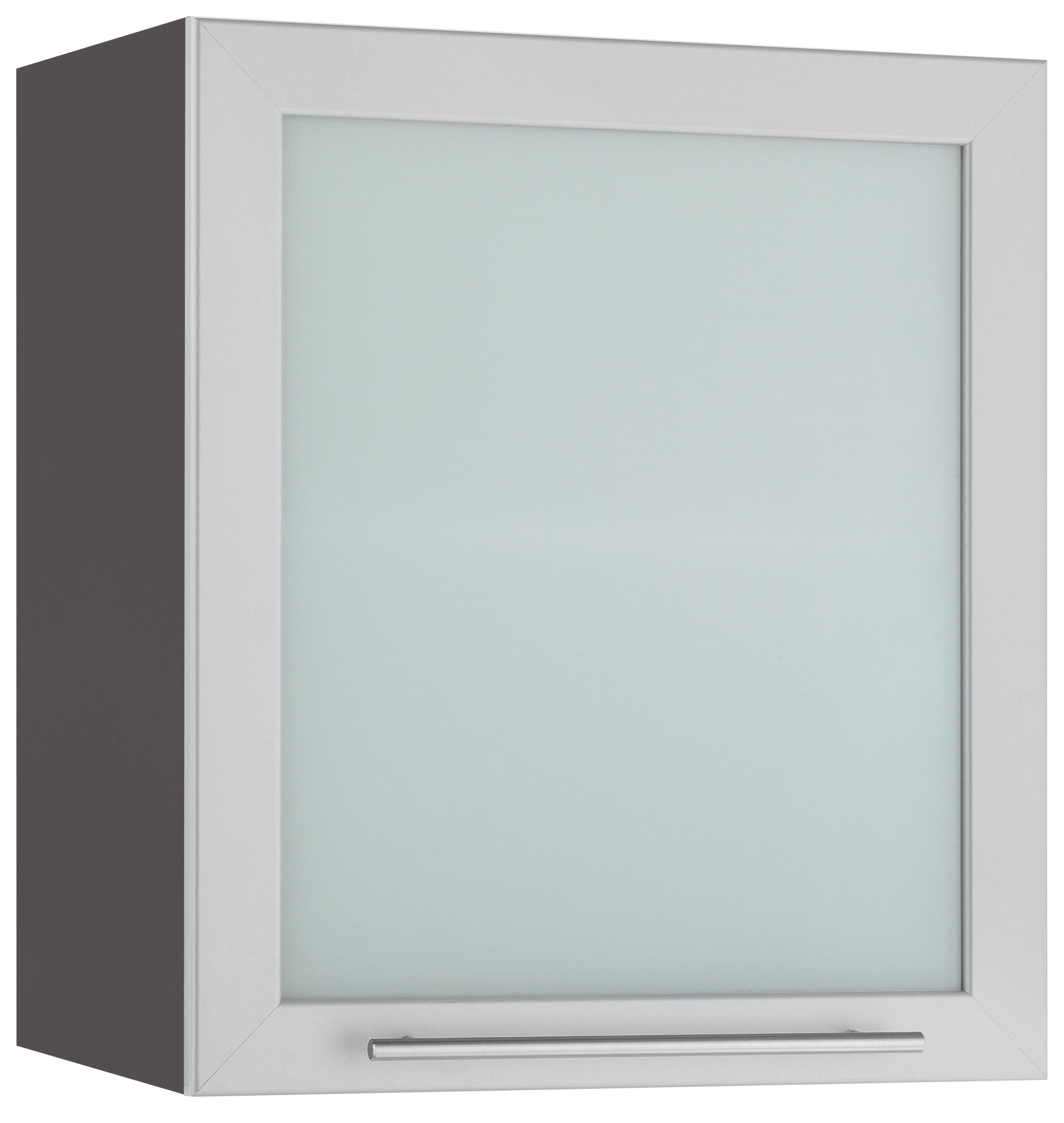 wiho Küchen Hangend kastje met glasdeur Flexi2 Breedte 50 cm hangkasten grijs