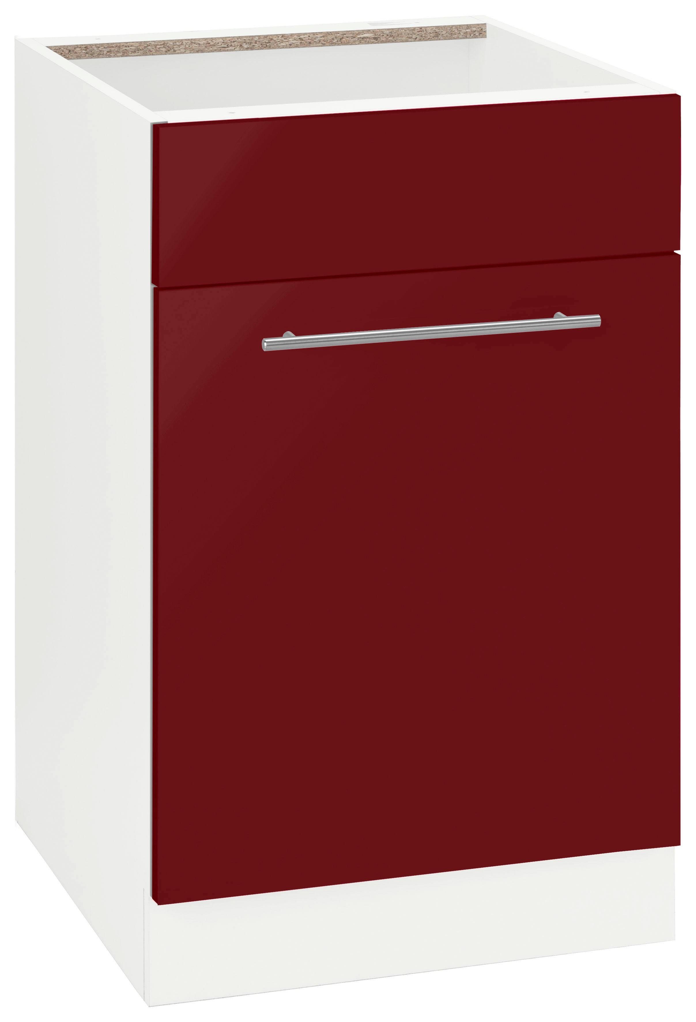 wiho Küchen Gootsteenkast Flexi2 Breedte 50 cm gootsteenkasten rood