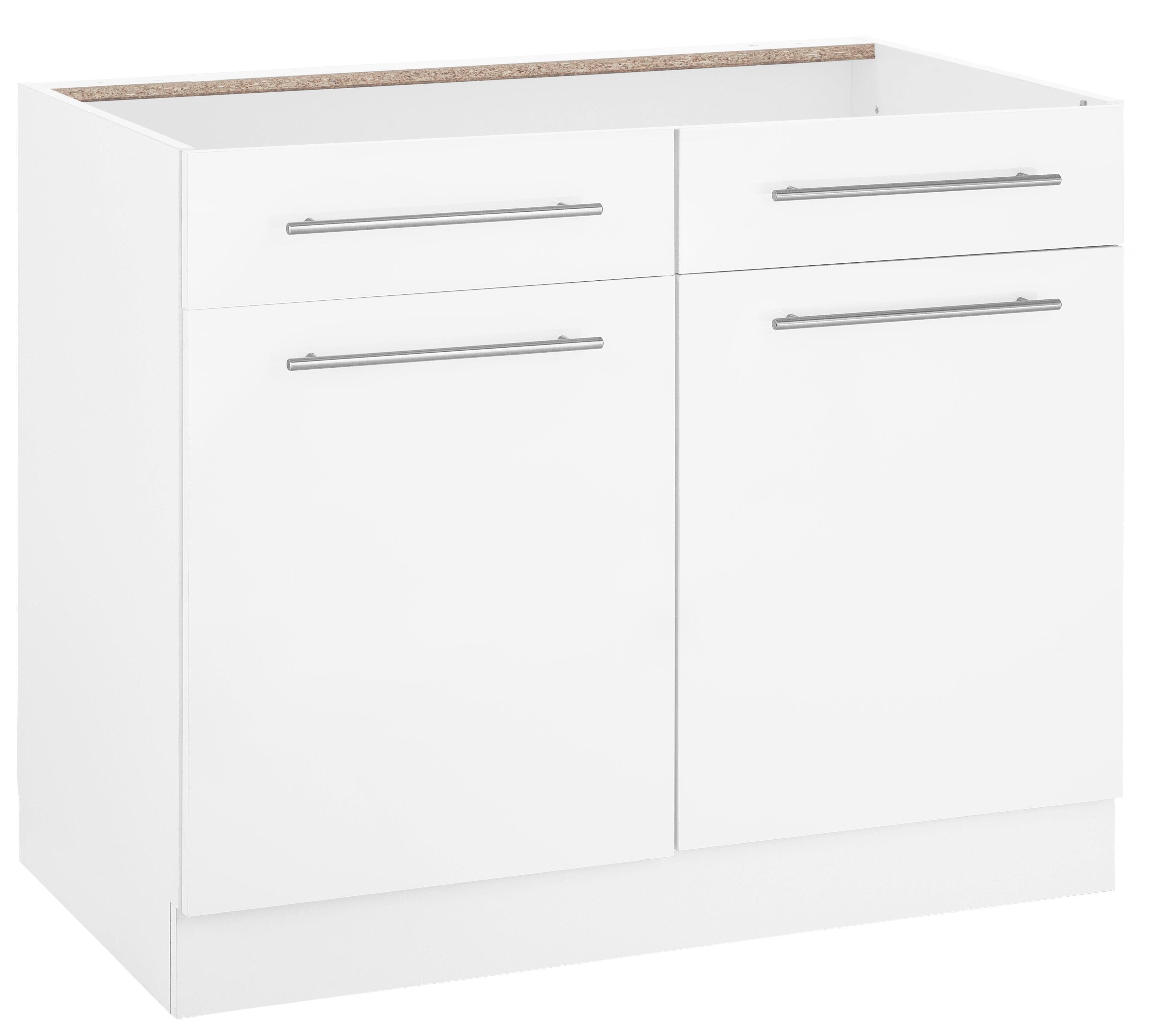 wiho Küchen Onderkast Flexi2 Breedte 100 cm onderkasten wit