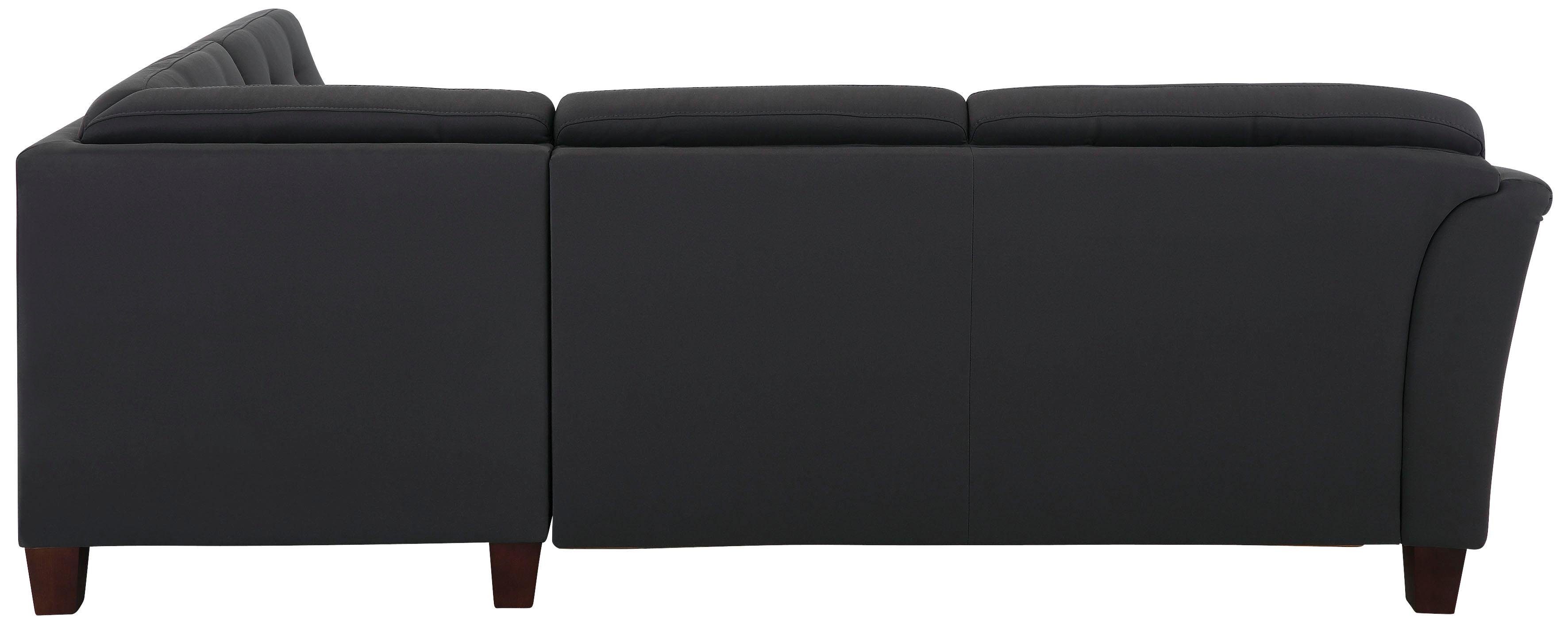 Home affaire Hoekbank Trondheim L-vorm met binnenvering en capitonnage achter, poten beuken donker