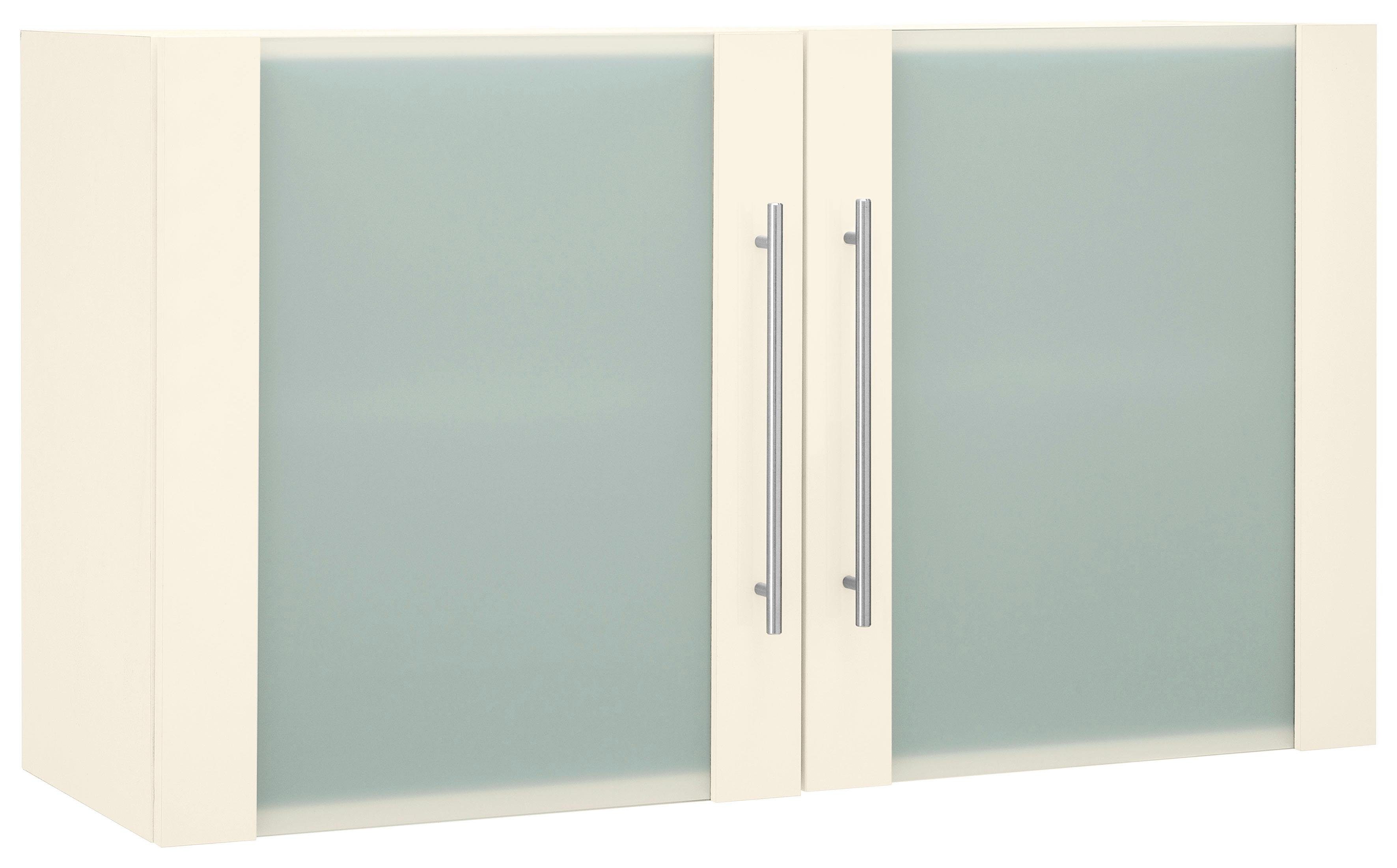 wiho Küchen Hangend kastje met glasdeur Flexi2 Breedte 100 cm hangkasten beige