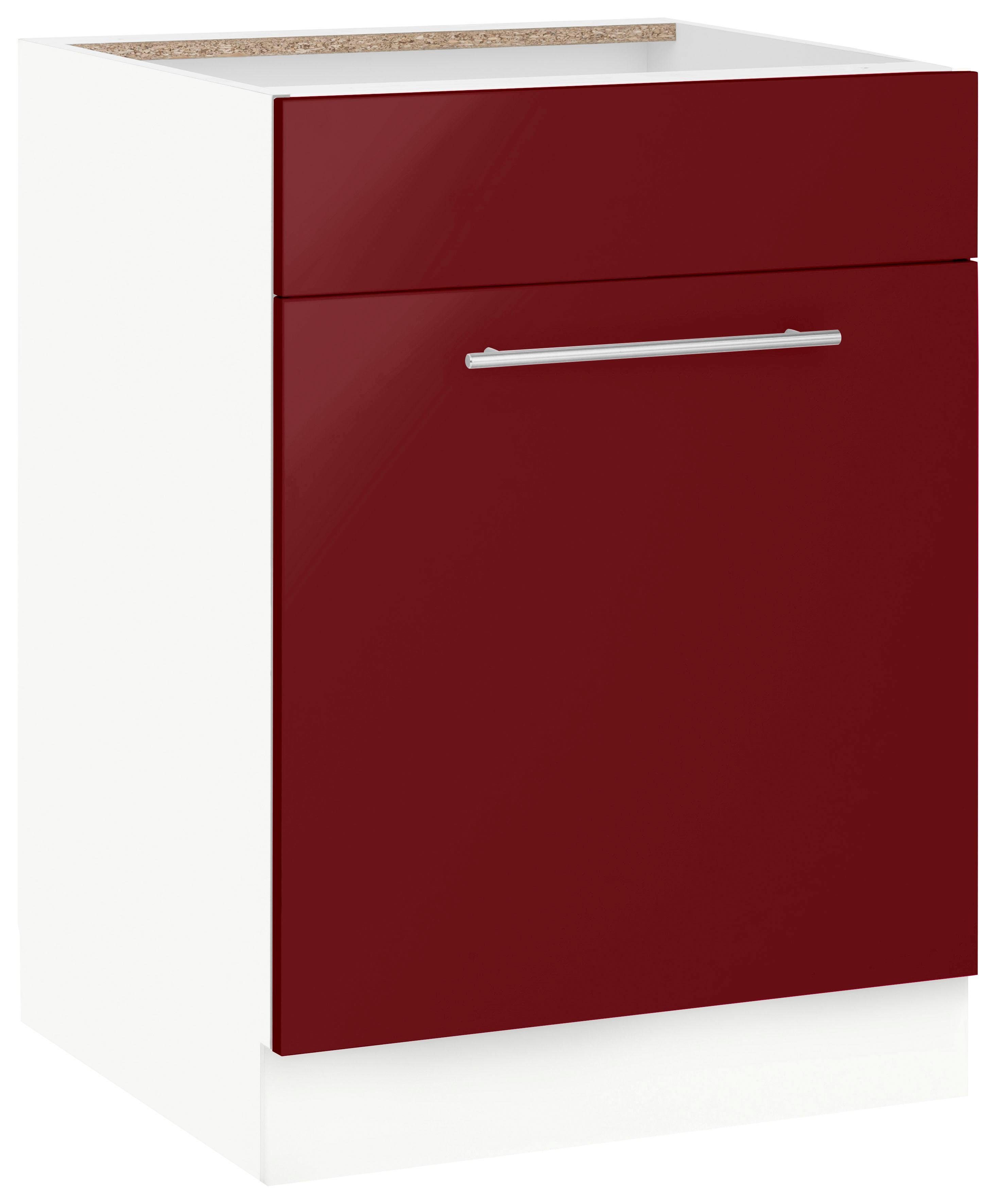 wiho Küchen Gootsteenkast Flexi2 Breedte 60 cm gootsteenkasten rood