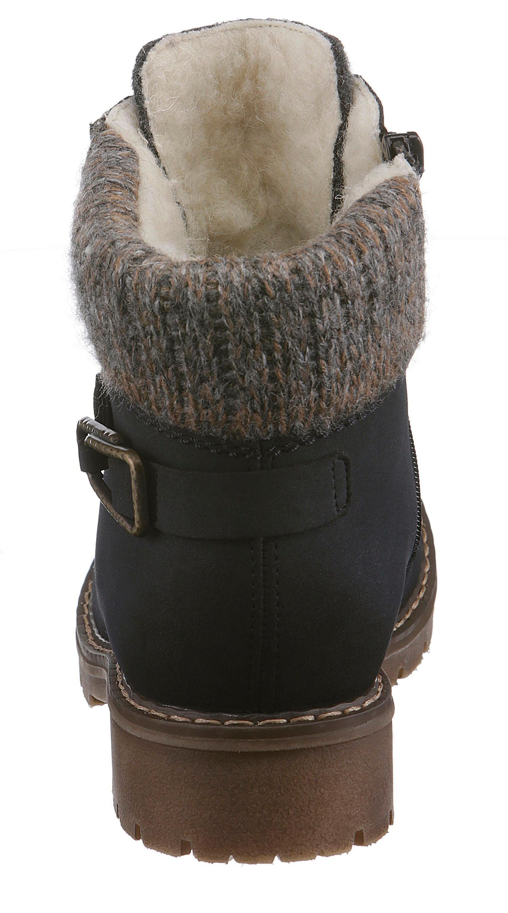 Rieker Winterlaarsjes winterlaarzen, veterschoenen met gebreide rand en rieker-tex