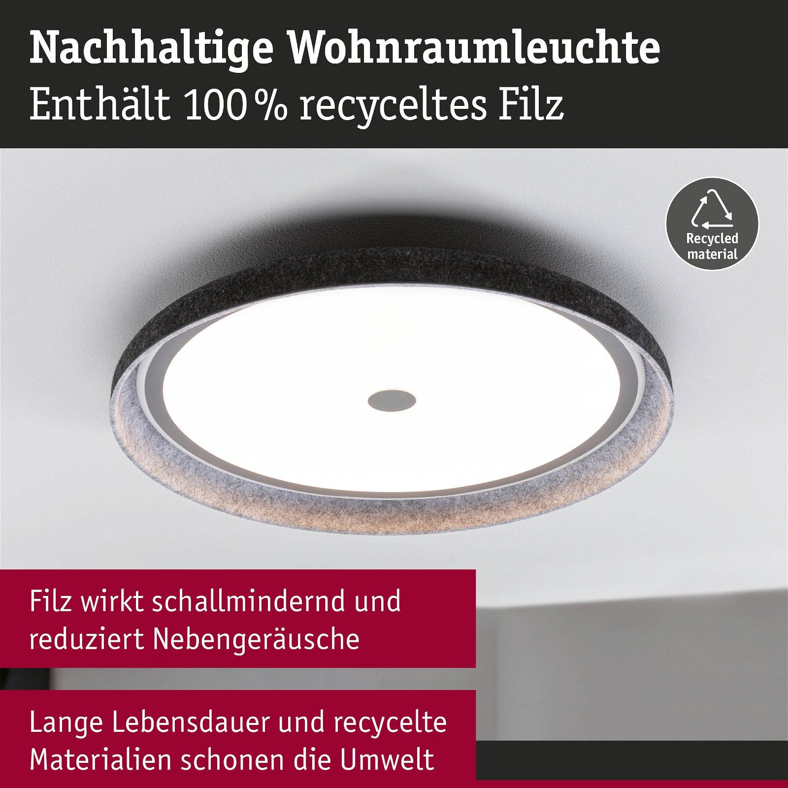 Paulmann Led-plafondlamp Zarina 3-Staps-dimbaar 2700K 3400lm 34W Antraciet (1 stuk)