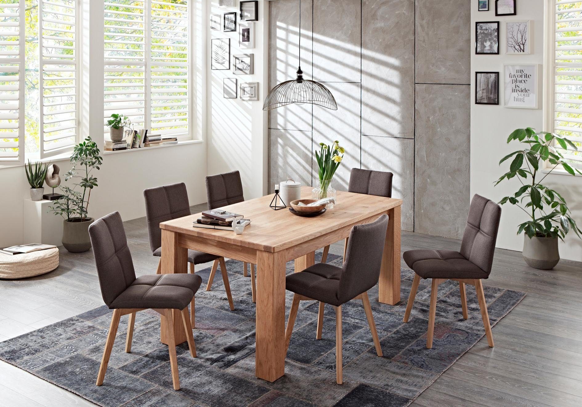 Relita Eettafel Rolf met uittrekfunctie in massief wildeiken geolied