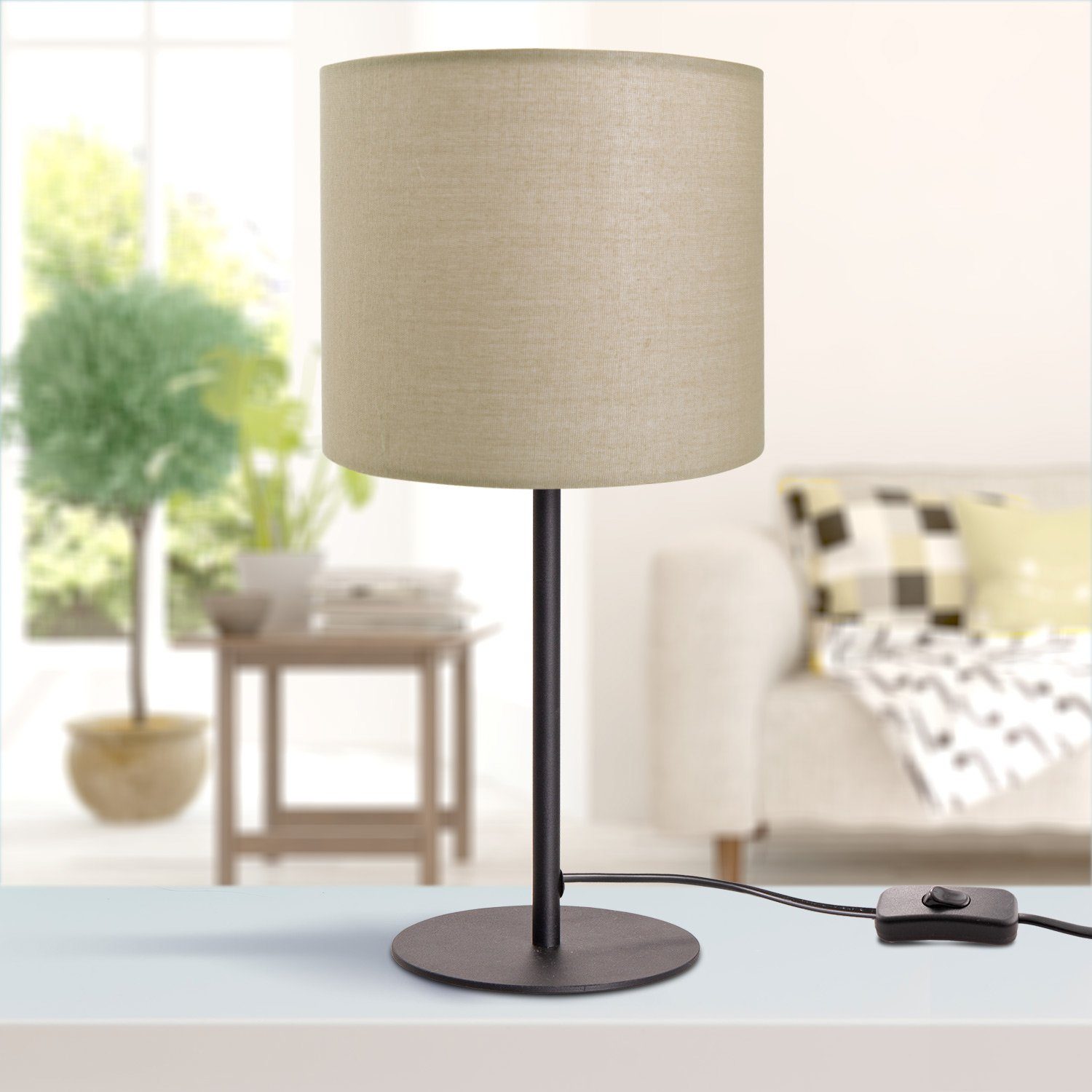 Paco Home Tafellamp Uni Color LED E14 lamp, voor woonkamer en slaapkamer, effen kleuren, decor