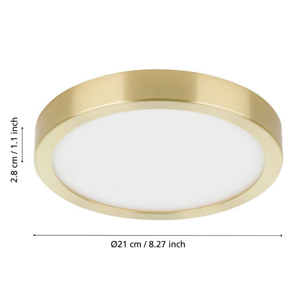 EGLO Plafondlamp FUEVA 5 plafondlamp, messing, lage opbouwhoogte, 17 watt, rond (1 stuk)