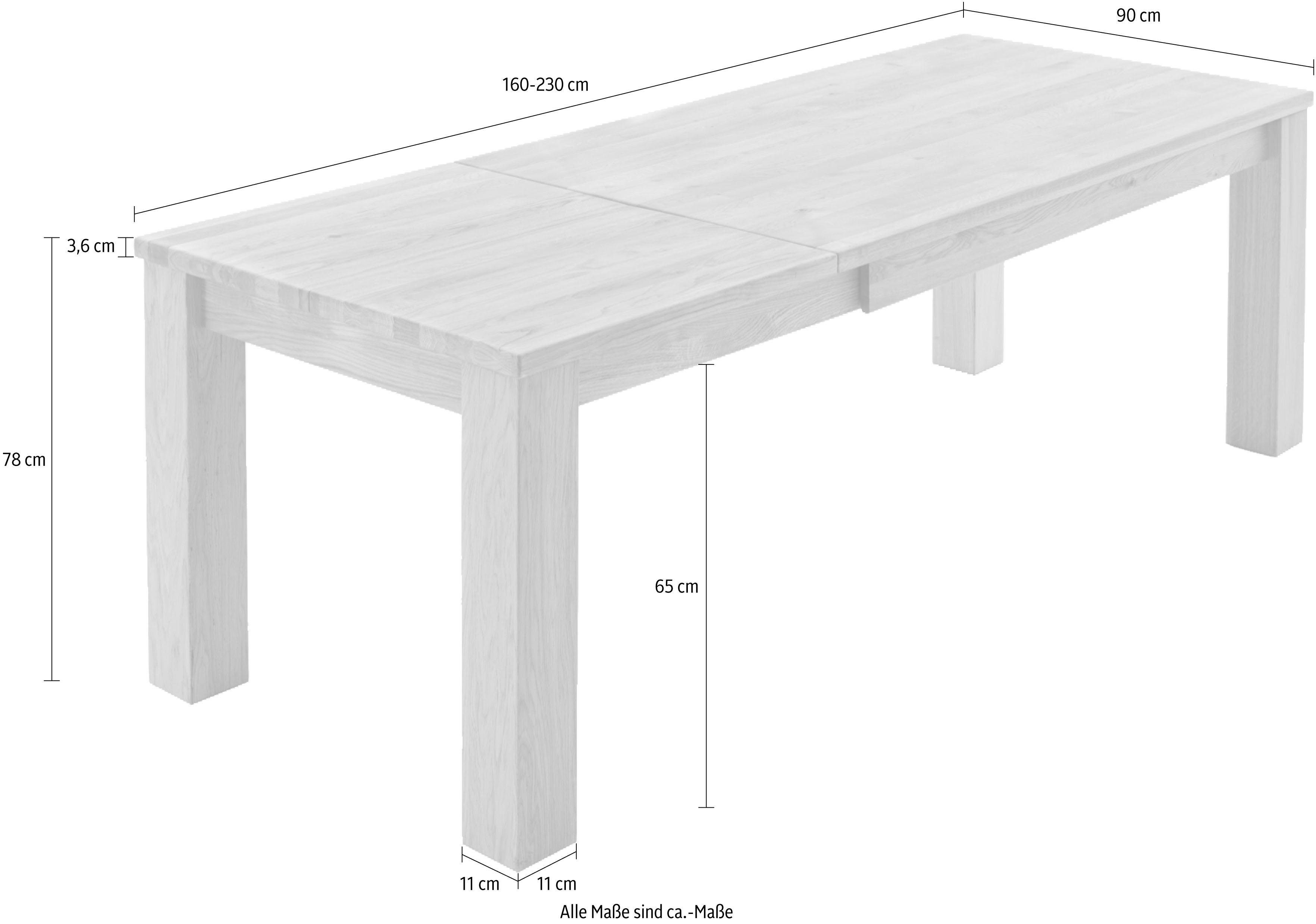 Relita Eettafel Rolf met uittrekfunctie in massief wildeiken geolied