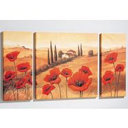 home affaire artprint toscane 3delig, 1x 70-70 cm, 2x 30-70 cm rood