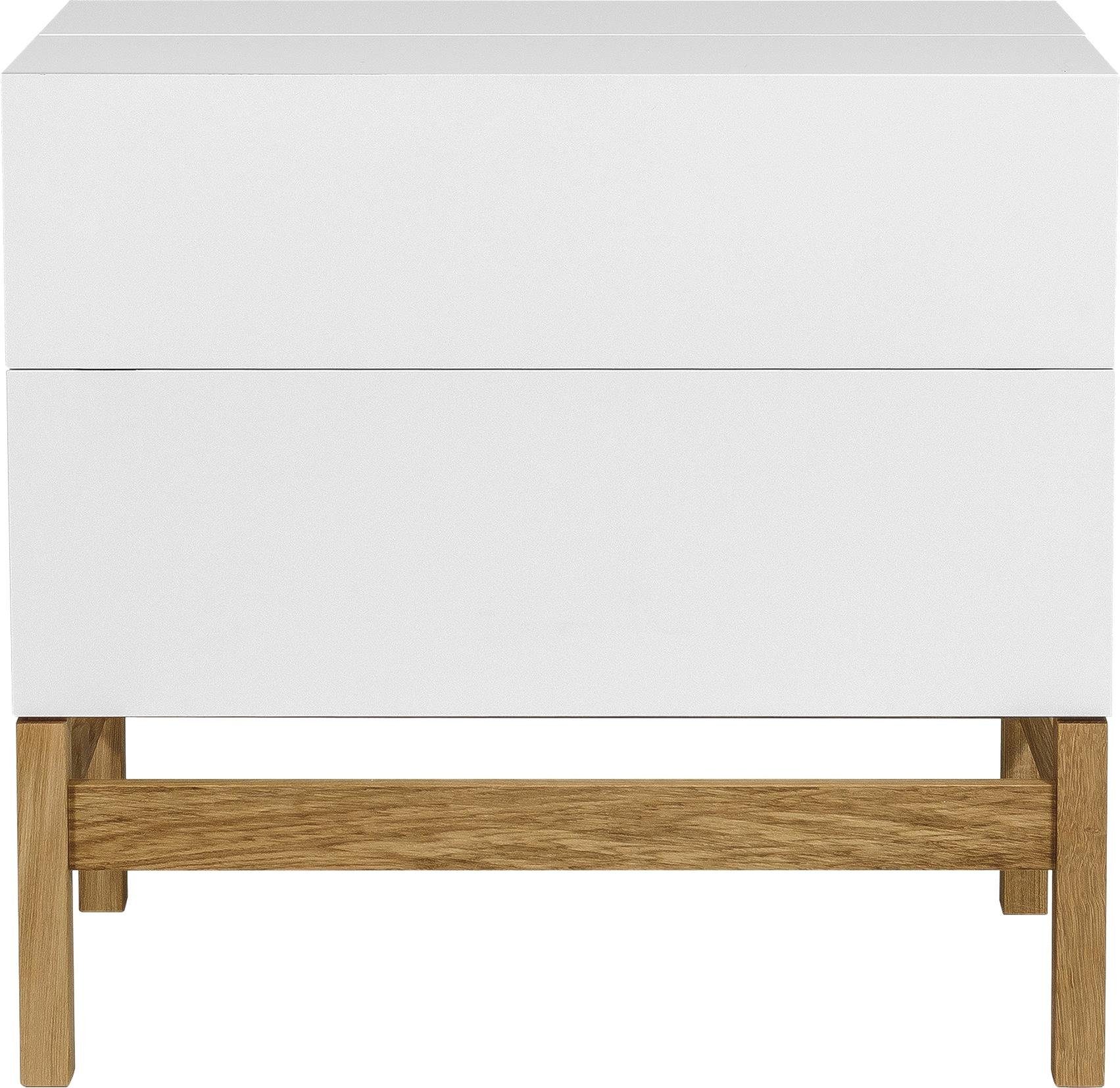 Woodman Barmeubel Delian Breedte 75 cm, onderstel van massief eiken, in Scandinavisch design multifunctionele kasten wit