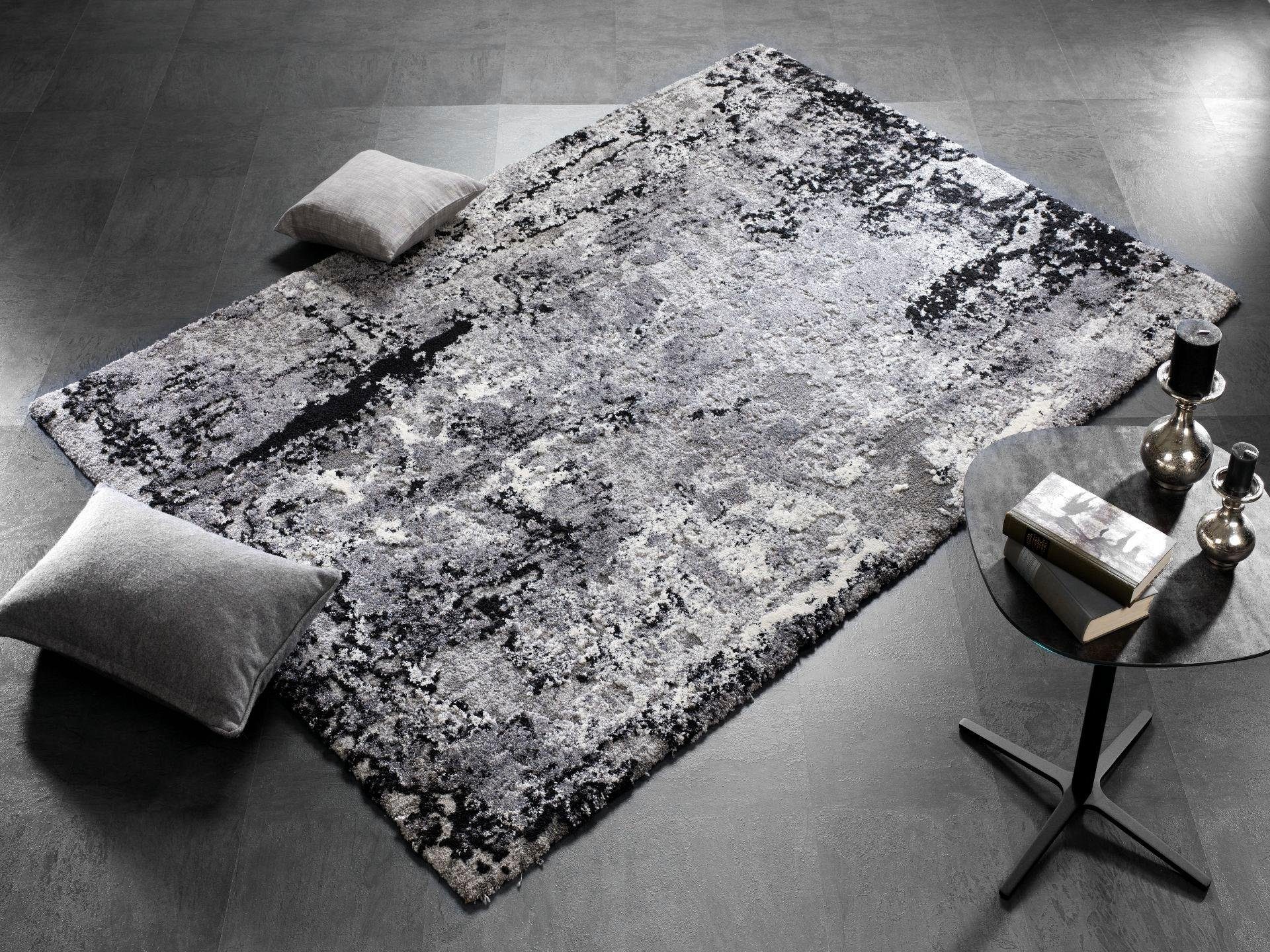 OCI DIE TEPPICHMARKE Vloerkleed Juwel Liray Korte pool, woonkamer, marmer look, reliëfeffect
