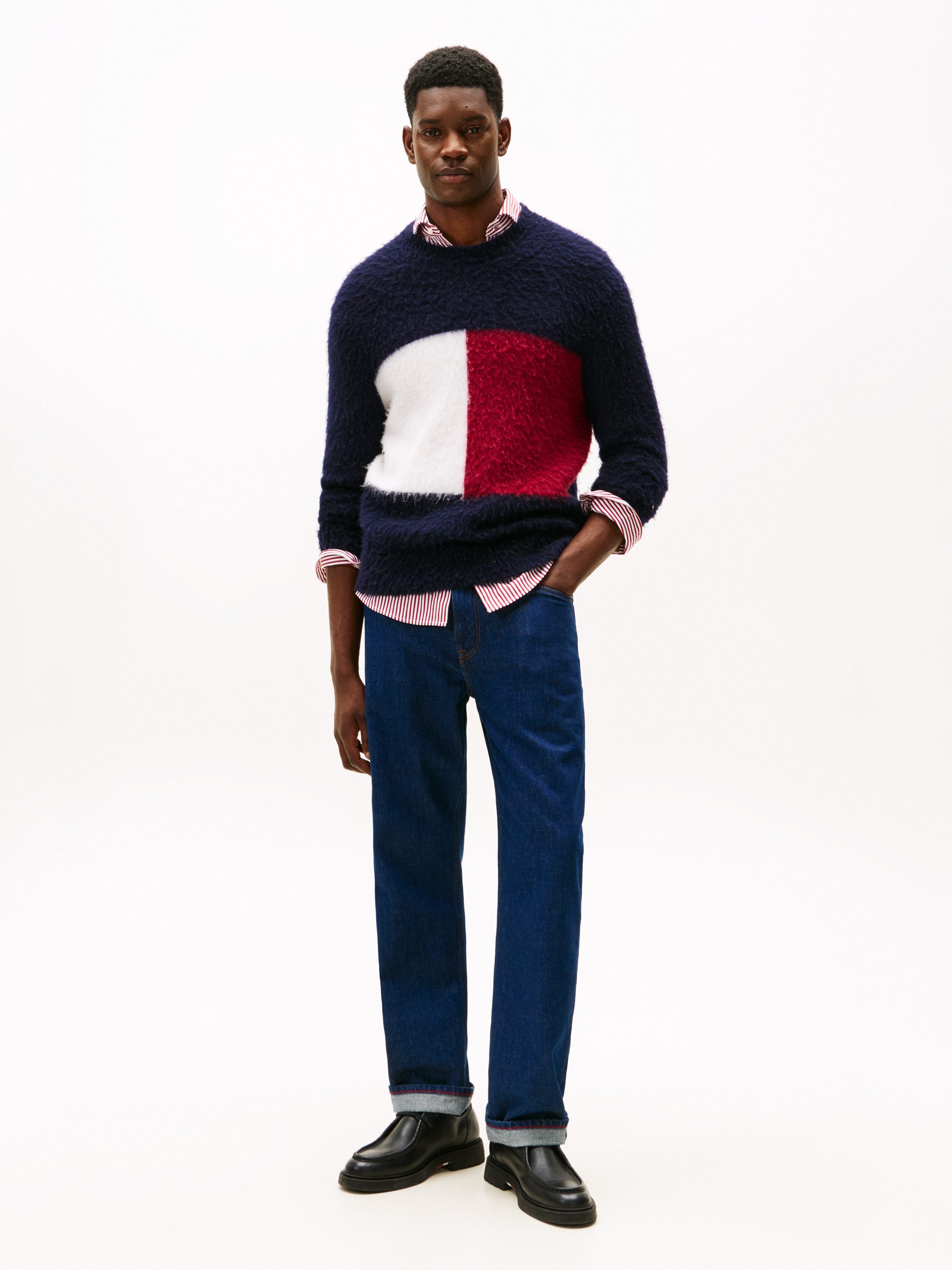Tommy Hilfiger Gebreide trui ALPACA BLEND BIG FLAG CREW NECK