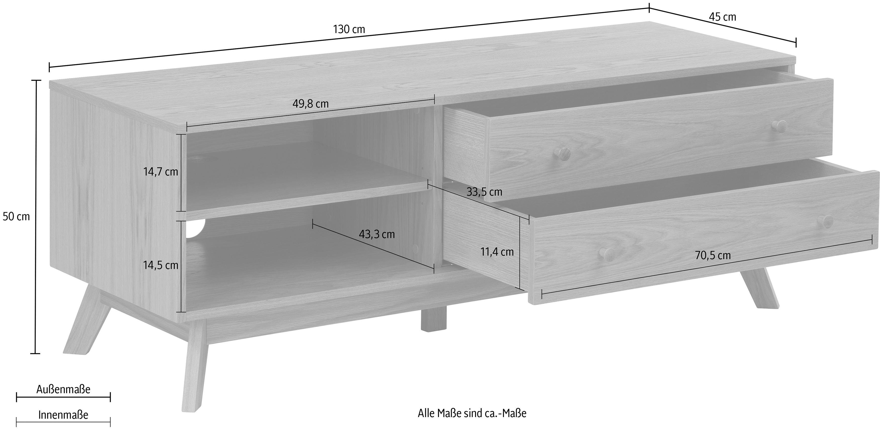 Woodman Tv-meubel Bjórgvin Breedte 130 cm, in eenvoudig Scandinavisch design