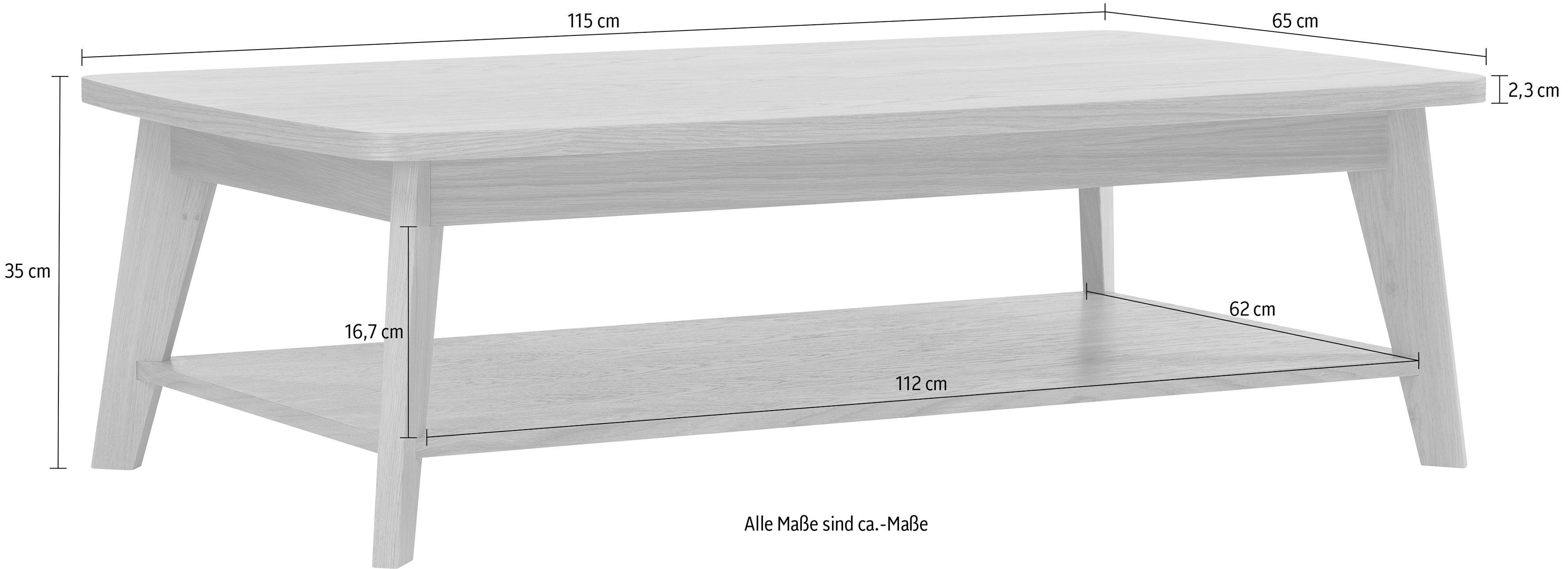 Woodman Salontafel Bórgvin Breedte 115 cm, tijdloos design, met 1 plank, houtfineer eiken