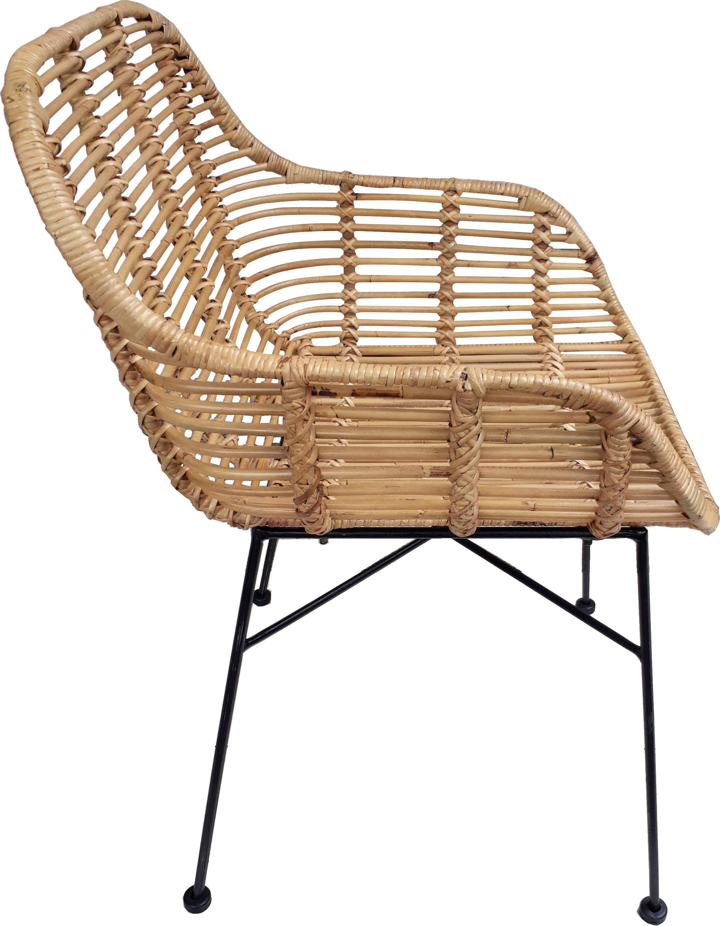 SIT Rotanstoel Rotan vintage met armleuningen, shabby chic, vintage (set, 2 stuks)