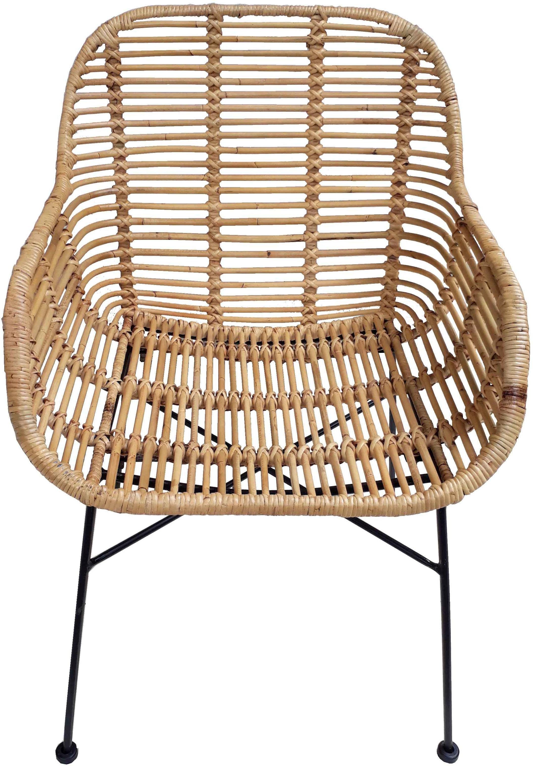 SIT Rotanstoel Rotan vintage met armleuningen, shabby chic, vintage (set, 2 stuks)