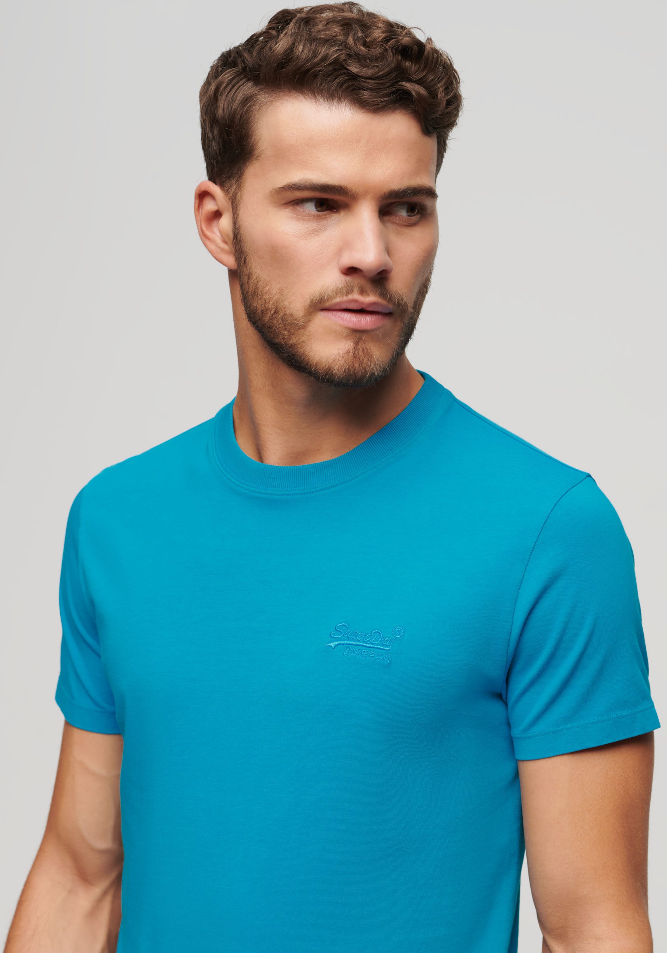 Superdry Shirt met ronde hals ESSENTIAL LOGO EMB NEON TEE