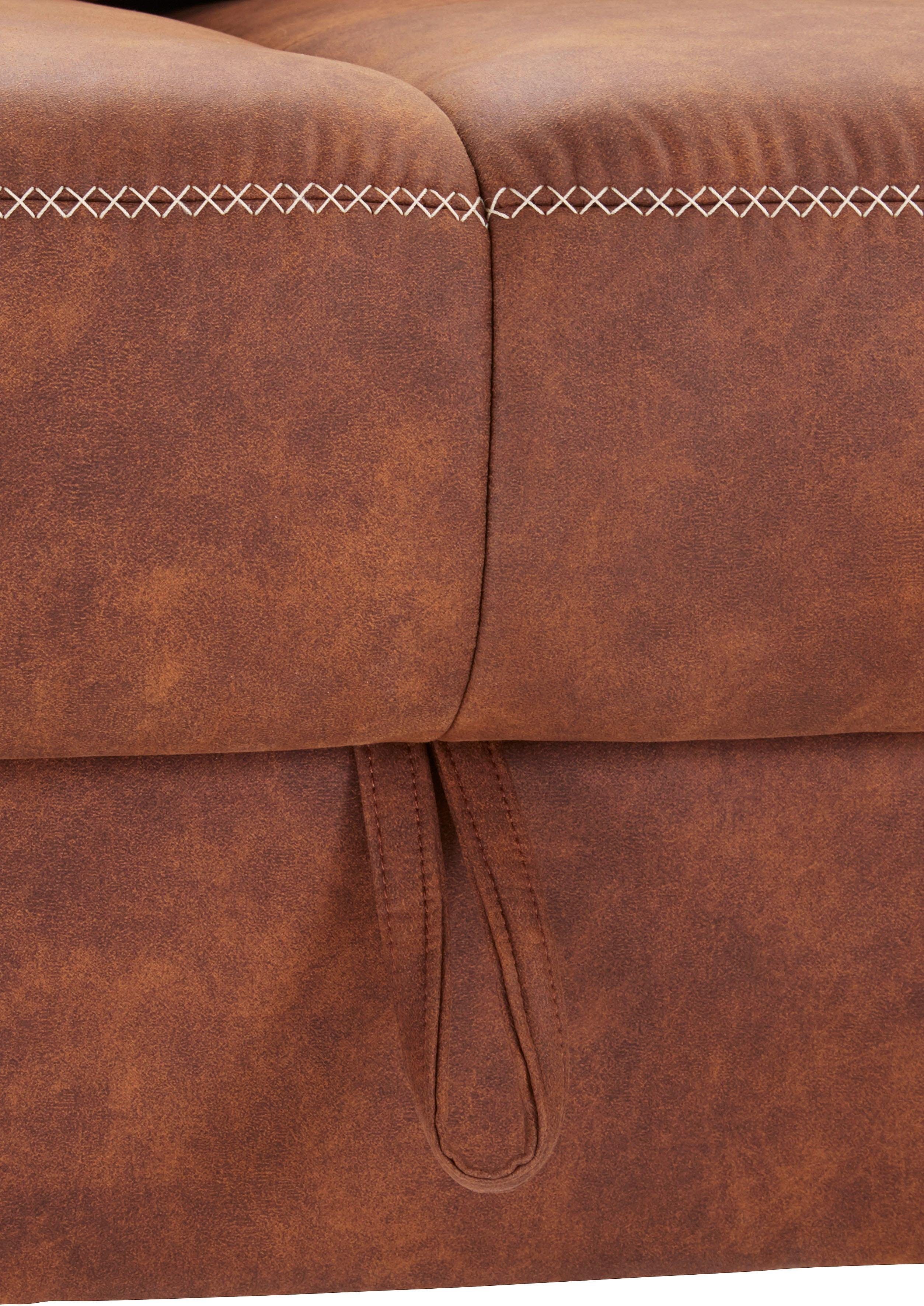 Places of Style Hoekbank Varese L-vorm Kruisnaad in beige