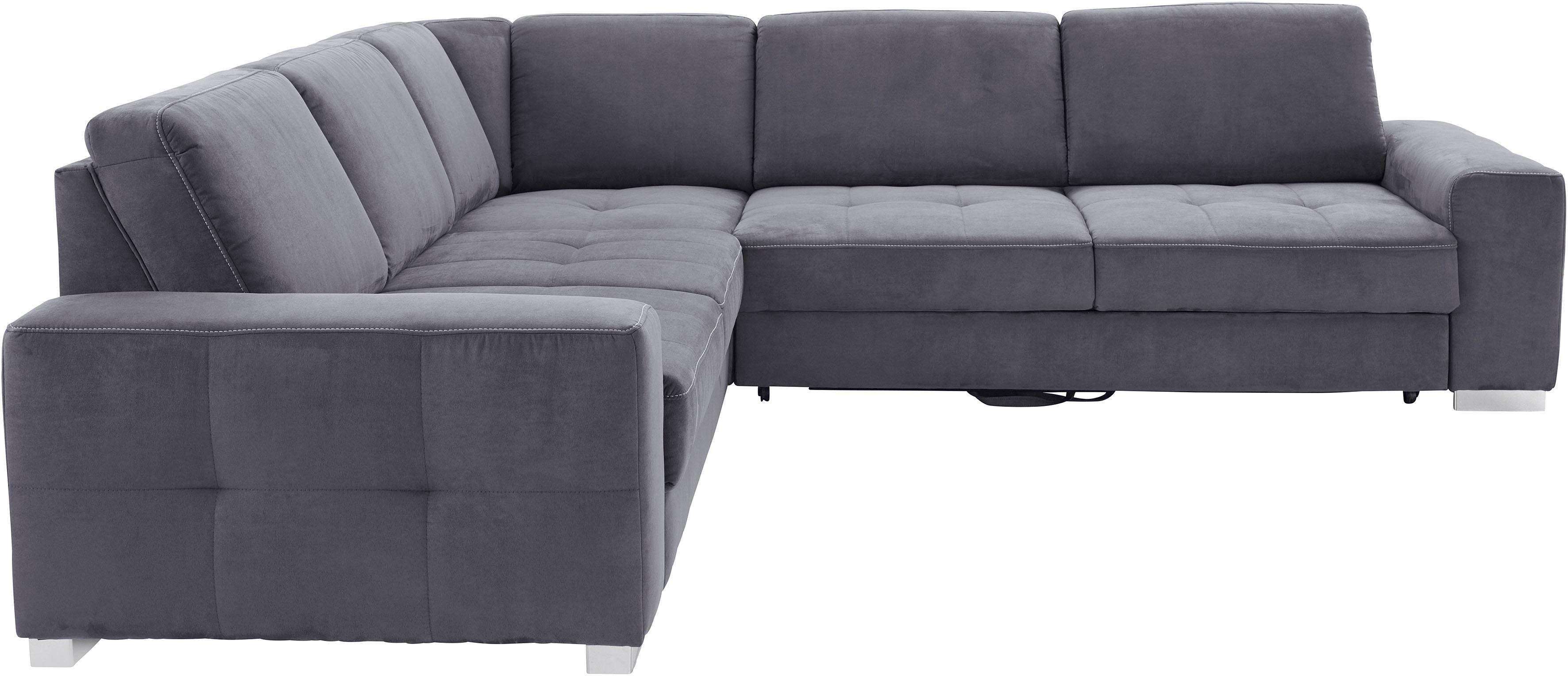sit&more Hoekbank Santorini L-vorm met binnenvering en zitdiepteverstelling, naar keuze met slaapfunctie