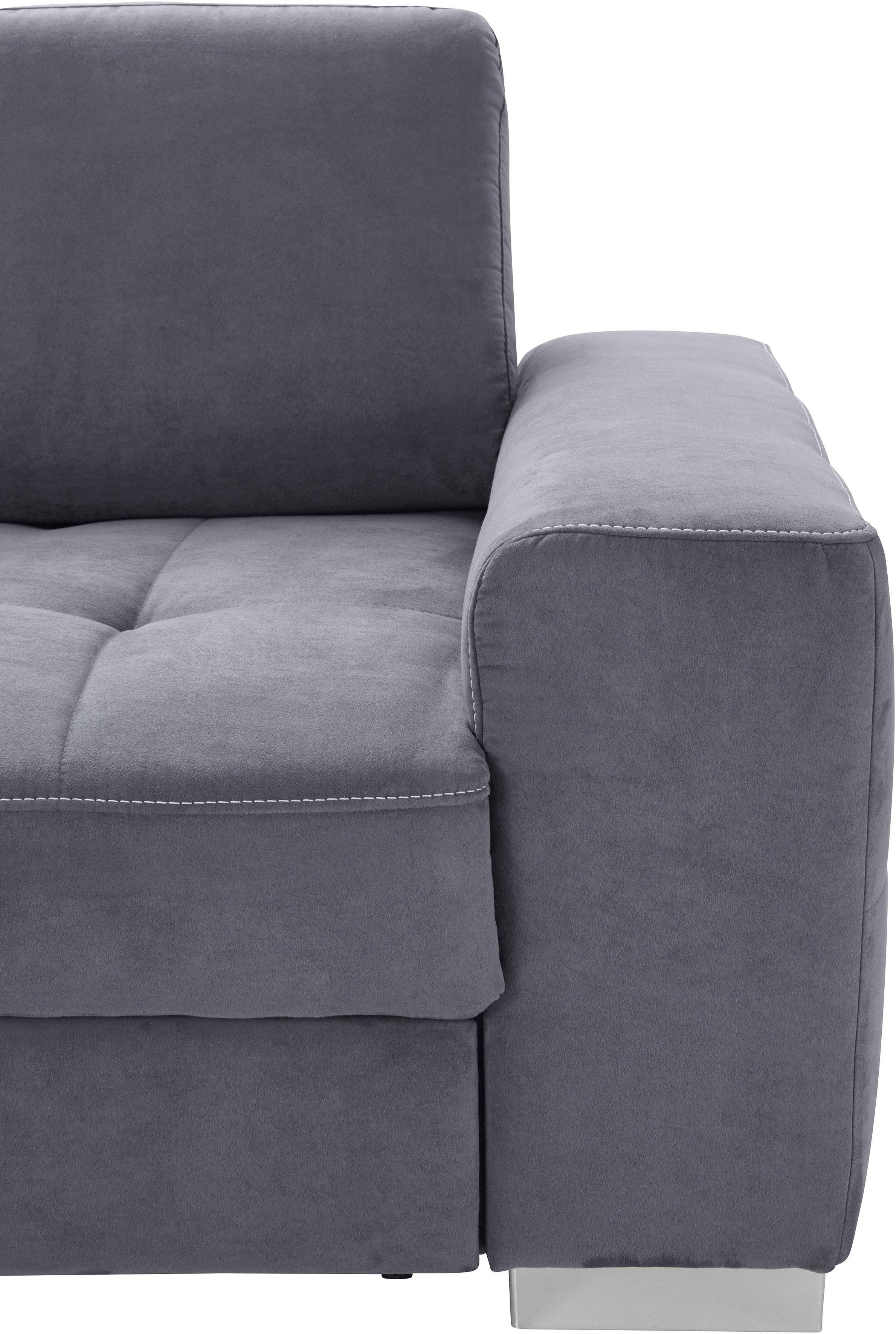 sit&more Hoekbank Santorini L-vorm met binnenvering en zitdiepteverstelling, naar keuze met slaapfunctie