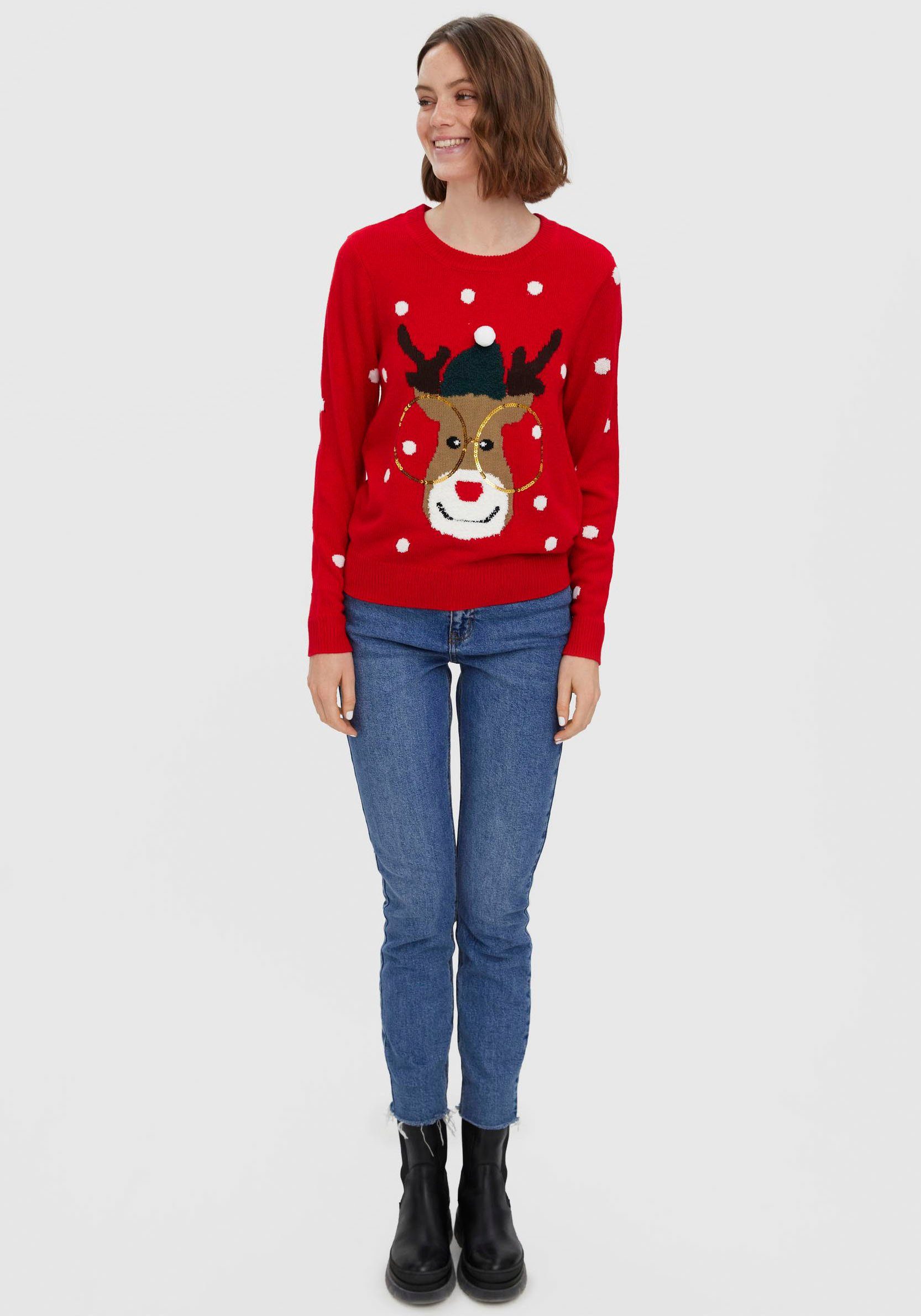 Vero Moda Kersttrui VMTINSEL LS O-NECK BLOUSE XMAS