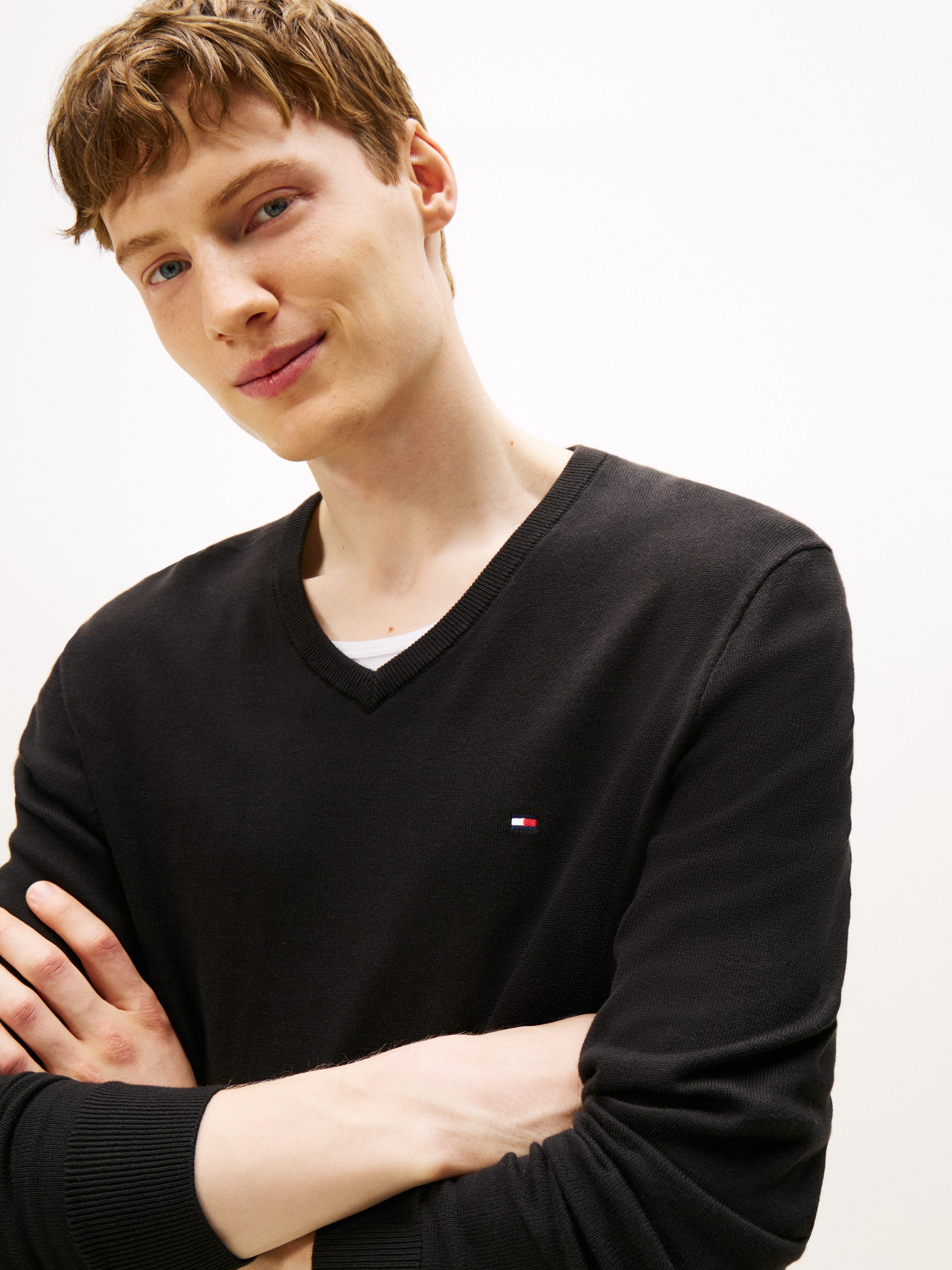 Tommy Hilfiger Gebreide trui ESSENTIAL COTTON V NECK