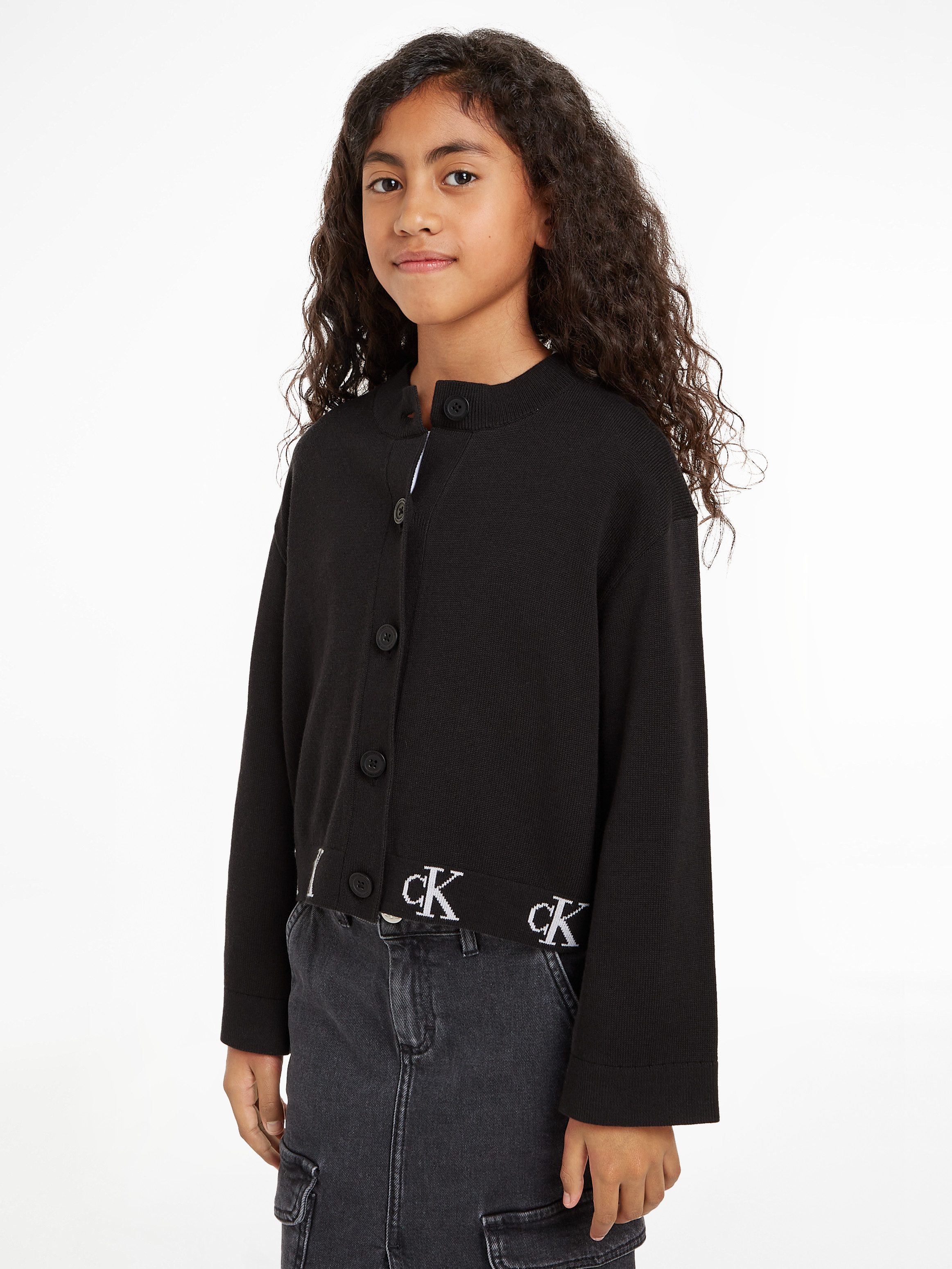 Calvin Klein Cardigan MONOGRAM LOGO CARDIGAN voor kinderen tot 16 jaar