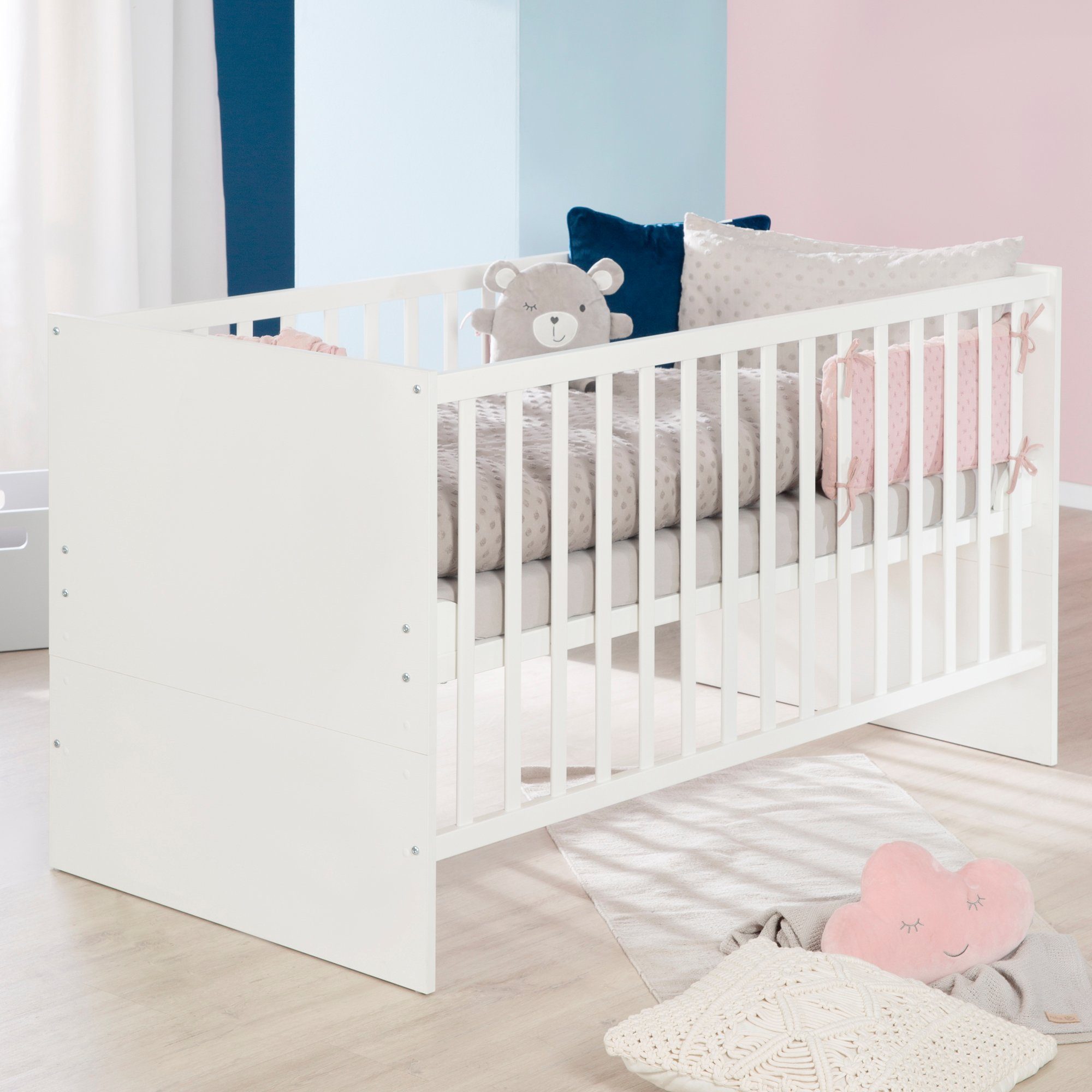 Roba® Ledikantje Combi-kinderbed Anton, 70x140 cm 3-voudig verstelbaar en uitneembare uitneembare sp