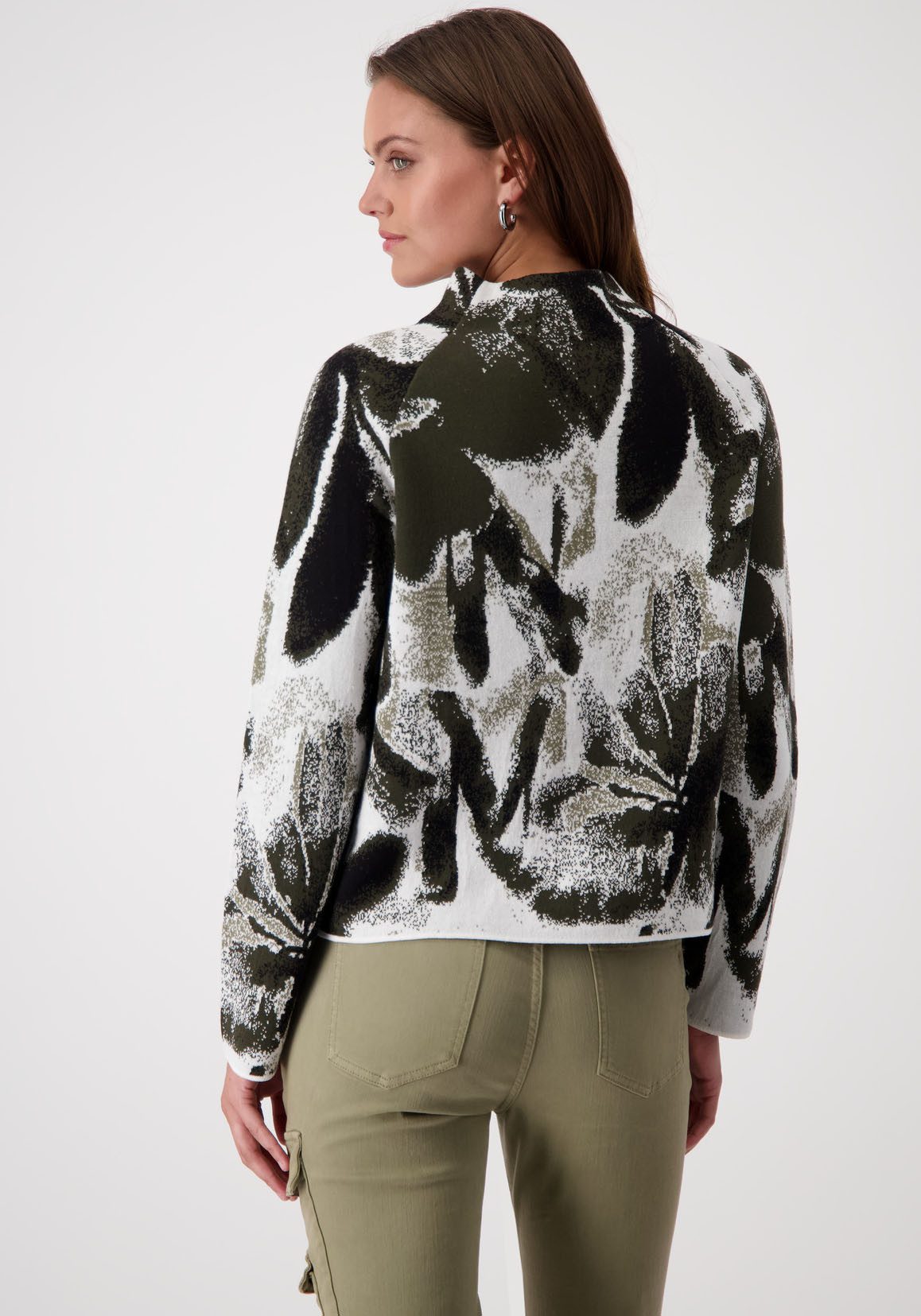 Monari Gebreide trui met bloemenprint