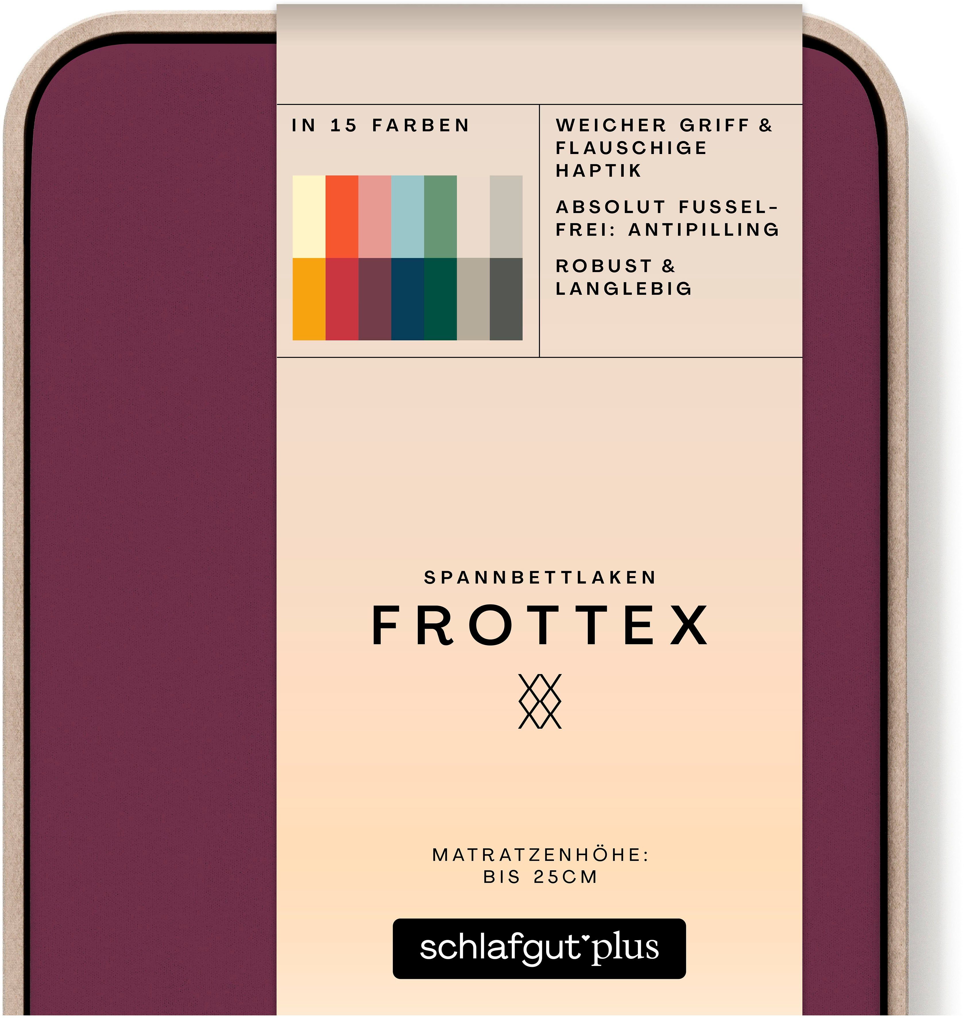 Schlafgut Laken Frottex 100% frotté (1 stuk) hoeslakens maat 180-200 cm x 200 cm paars