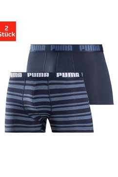 puma boxershort strepen en uni (2 stuks) blauw
