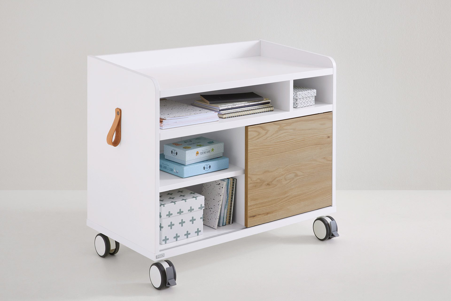 PAIDI Kinderwelten Container Rollcaddy S met schuifdeur en 2 vergrendelbare wielen