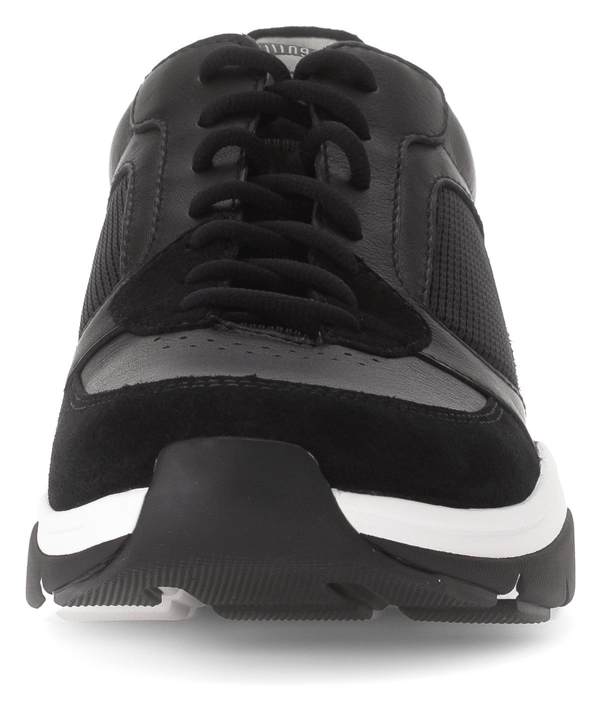 Gabor Rollingsoft Sneakers met sleehak , vrijetijdsschoen, lage schoen, veterschoen met logo op de hiel, g-breedte