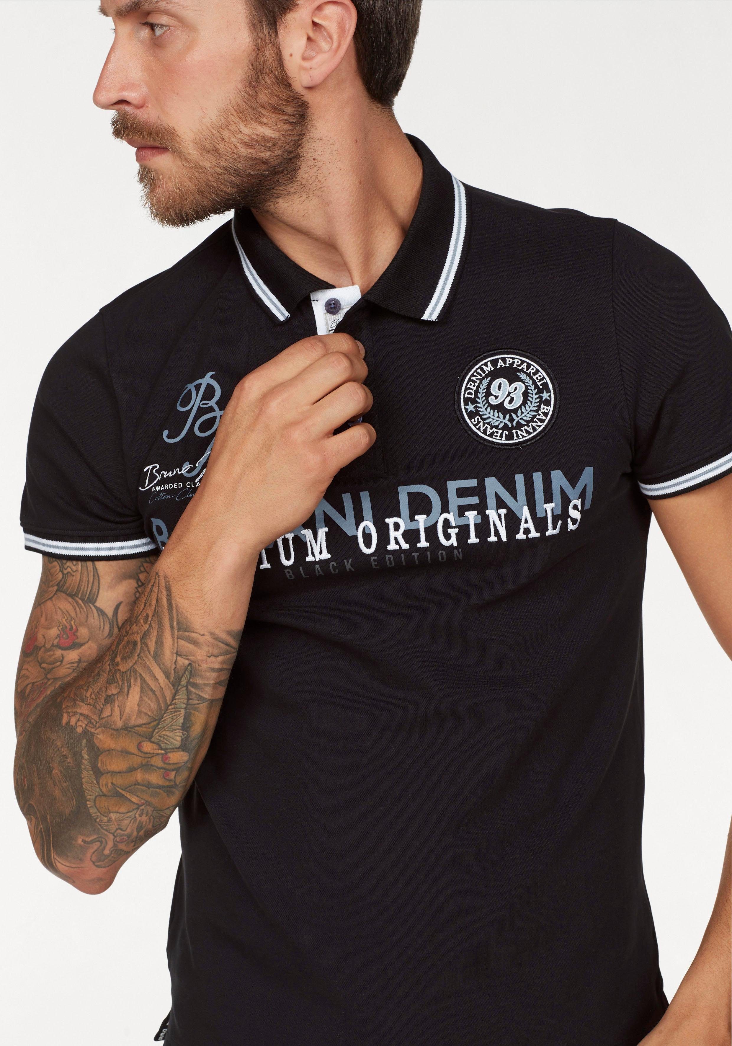 Bruno Banani Poloshirt Korte mouwen, lichaamsnauwkeurige pasvorm, polokraag, van katoenmix