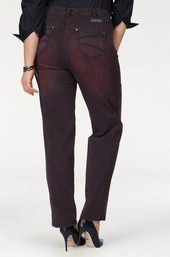 kjbrand straight jeans babsie: prettige bovenbeenwijdte super stretch, overdyed denim rood